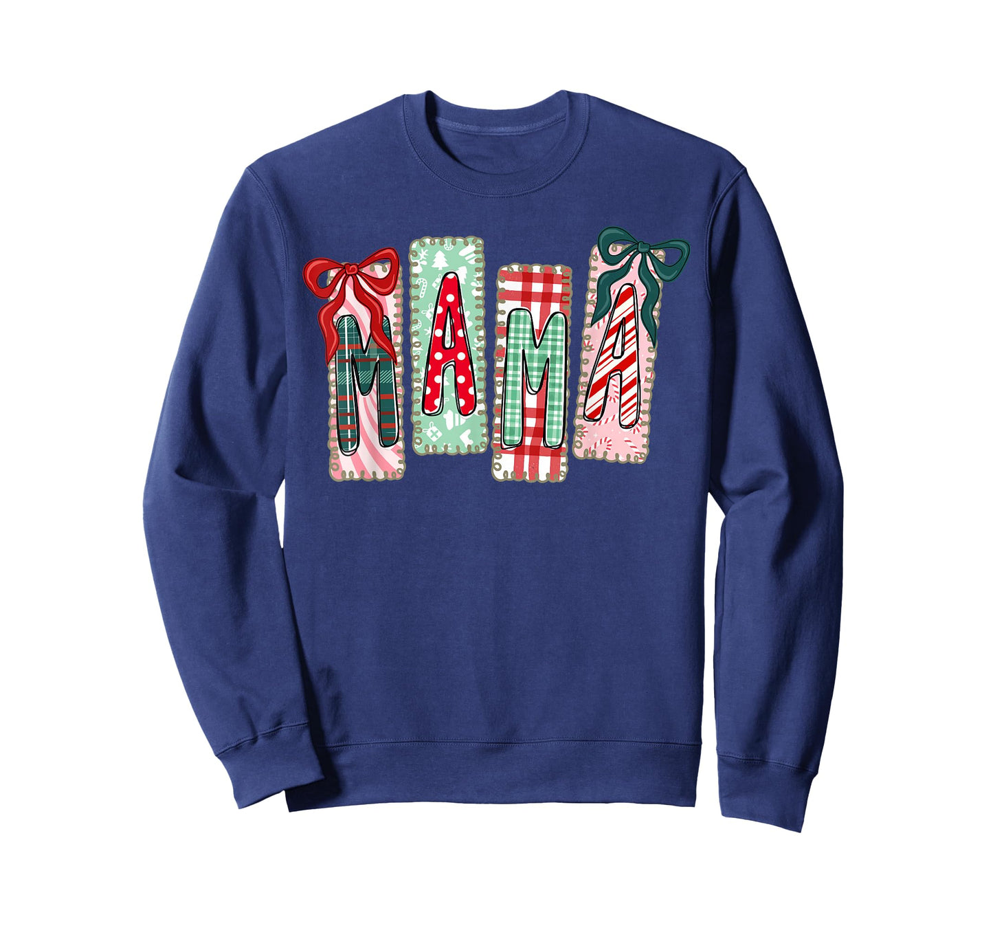 Mama Coquette Bow Xmas Pajamas Holiday Merry Christmas Mom T-Shirt