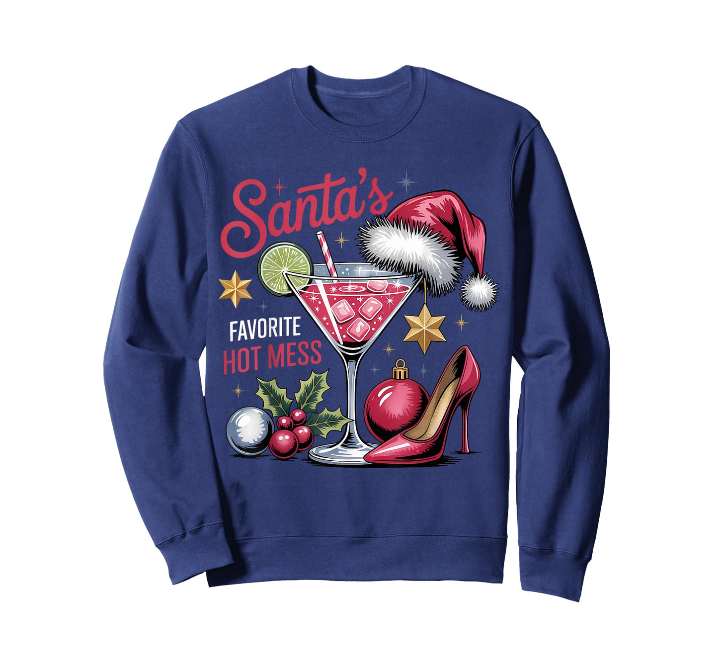 Santa's Favorite Hot Mess Christmas Martini T-Shirt