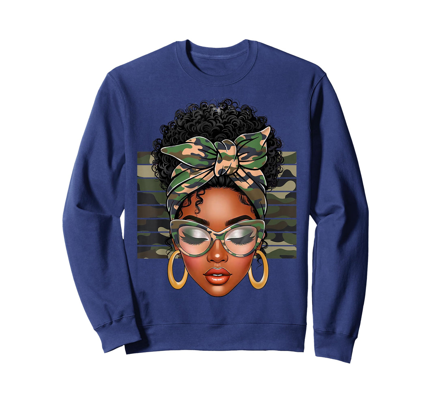 Afro Black Women African American Black History Month Camo T-Shirt