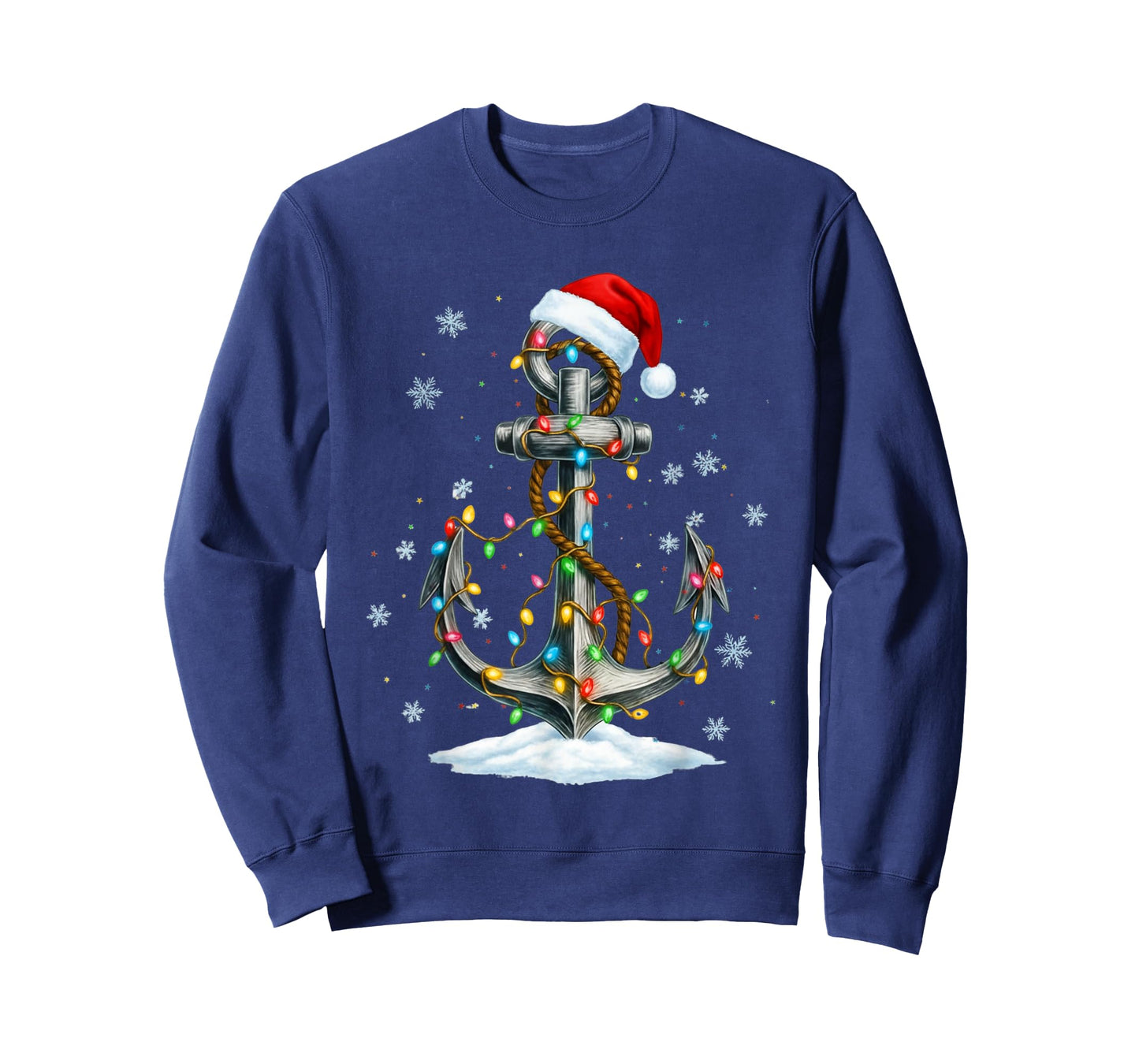 Nautical Anchor Christmas Lights Boating Sailor T-Shirt