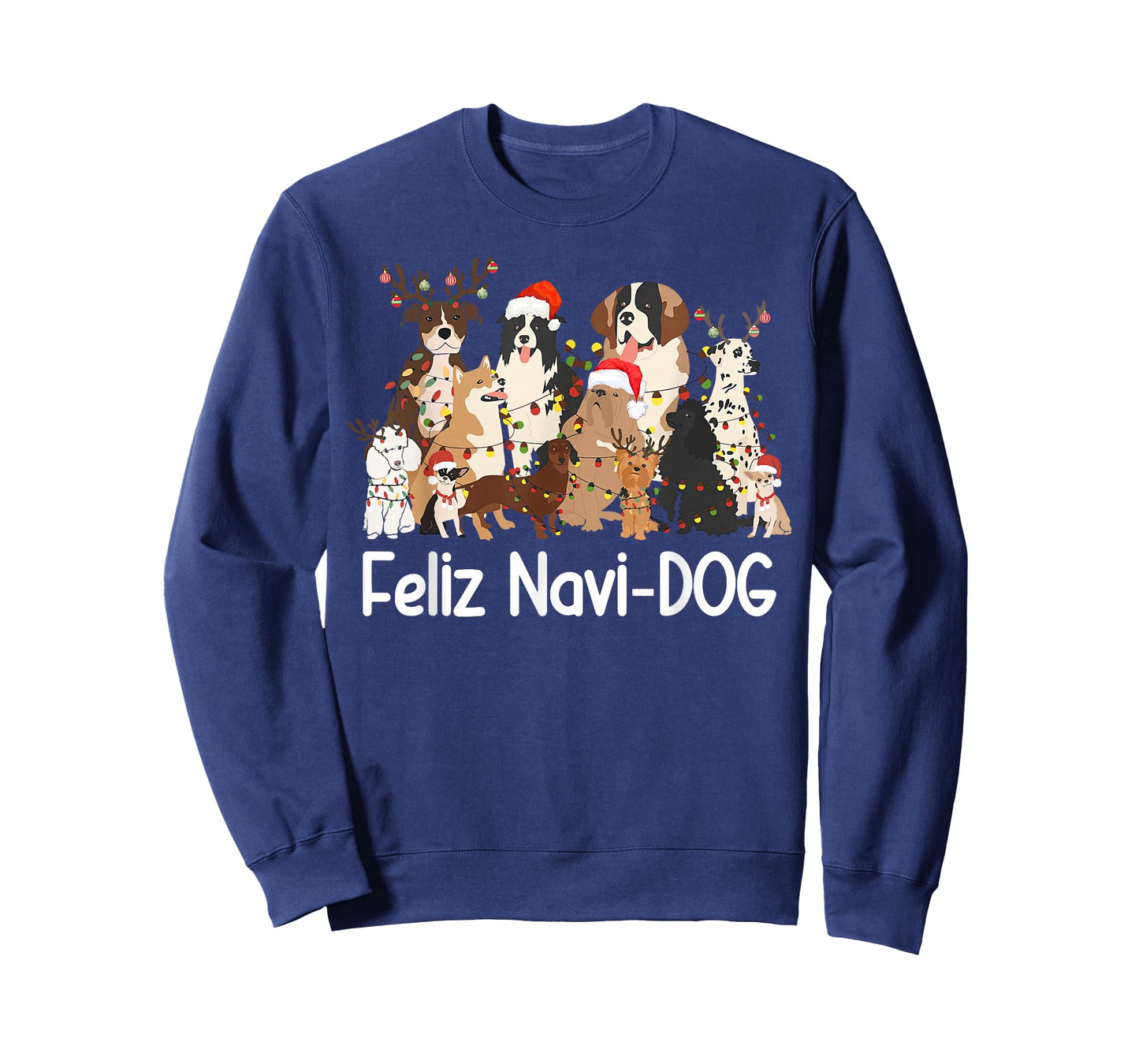 Veterinarian Feliz Navi-Dog Christmas Lights Vet Tech Xmas T-Shirt