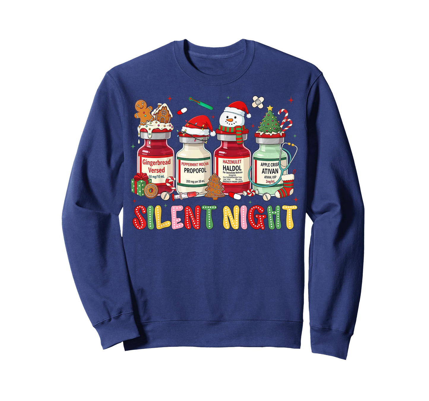 Silent Night Medical Christmas Humor for Nurses ICU RN T-Shirt