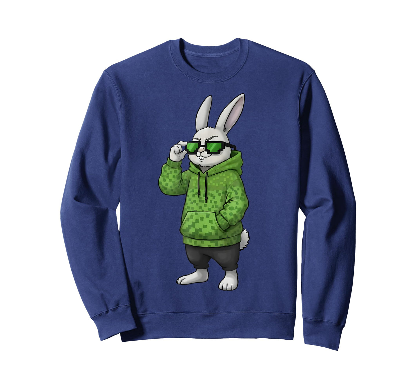 Bunny Sunglasses Cap Cool Rabbit Pixel Easter Day Boys Kids T-Shirt