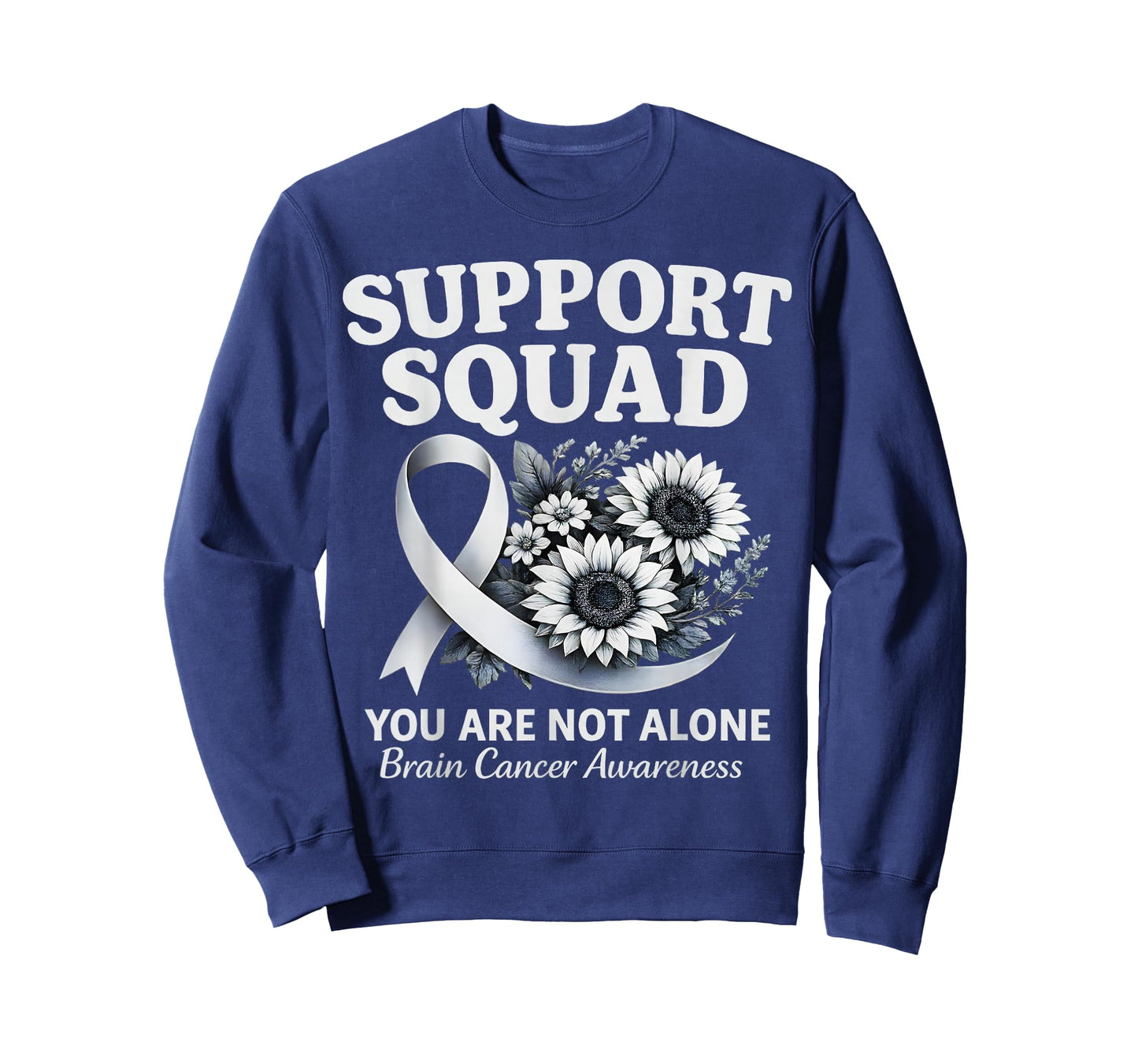 Brain Cancer Awareness Gray Ribbon Butterfly Support Squad T-Shirt