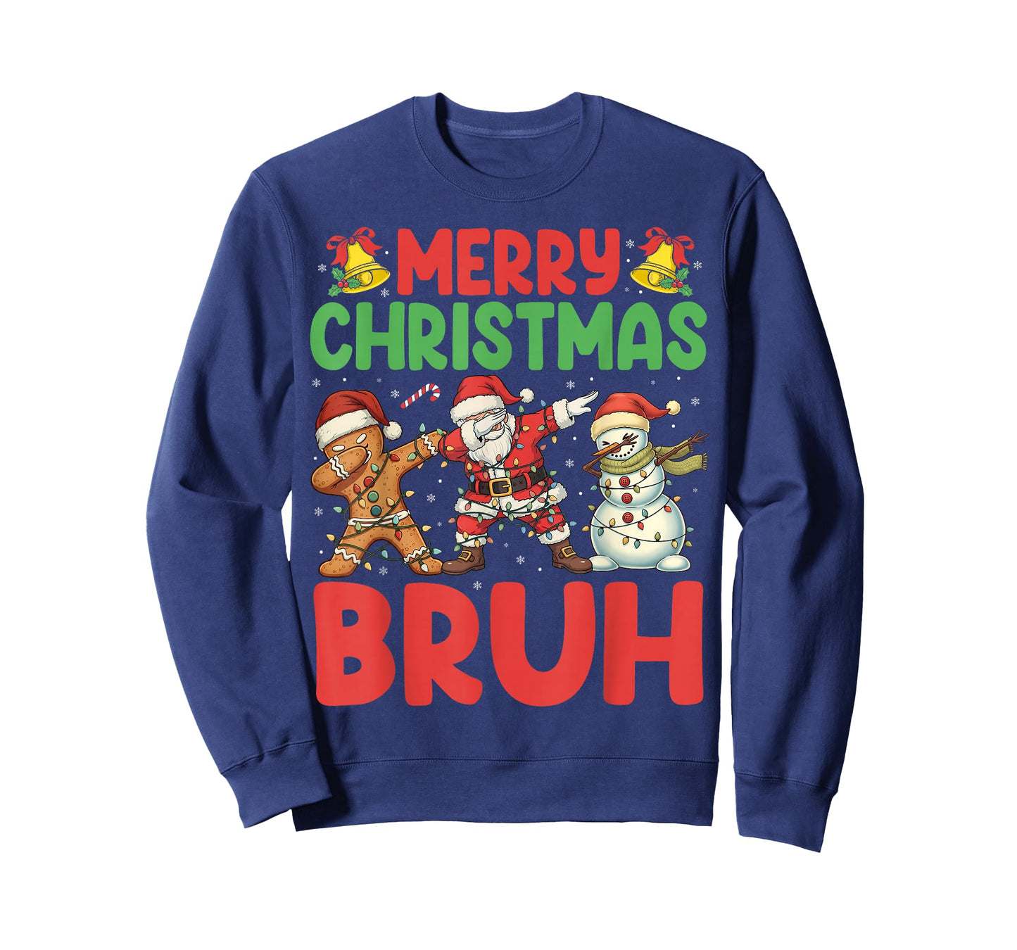 Merry Christmas Bruh Funny Santa Dabbing Men Women Kids T-Shirt