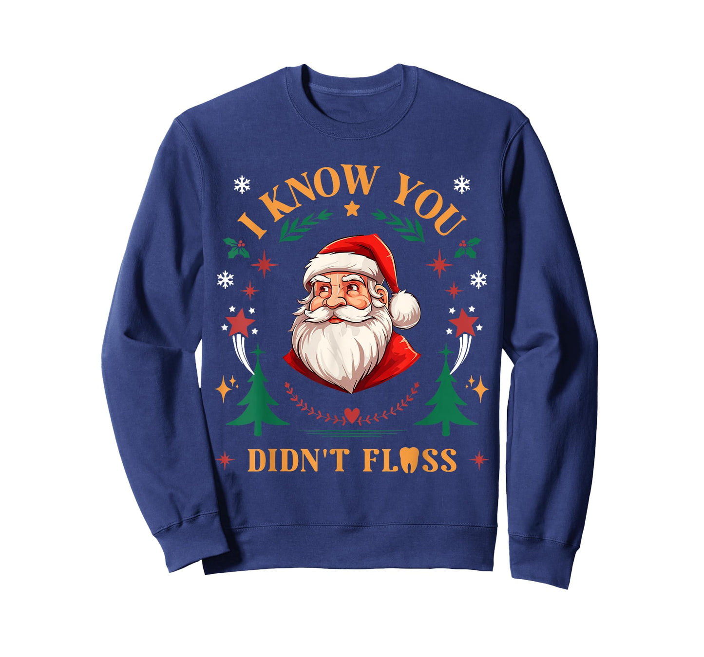 Funny Santa I Know You Didn't Floss Dentist Dental Christmas T-Shirt