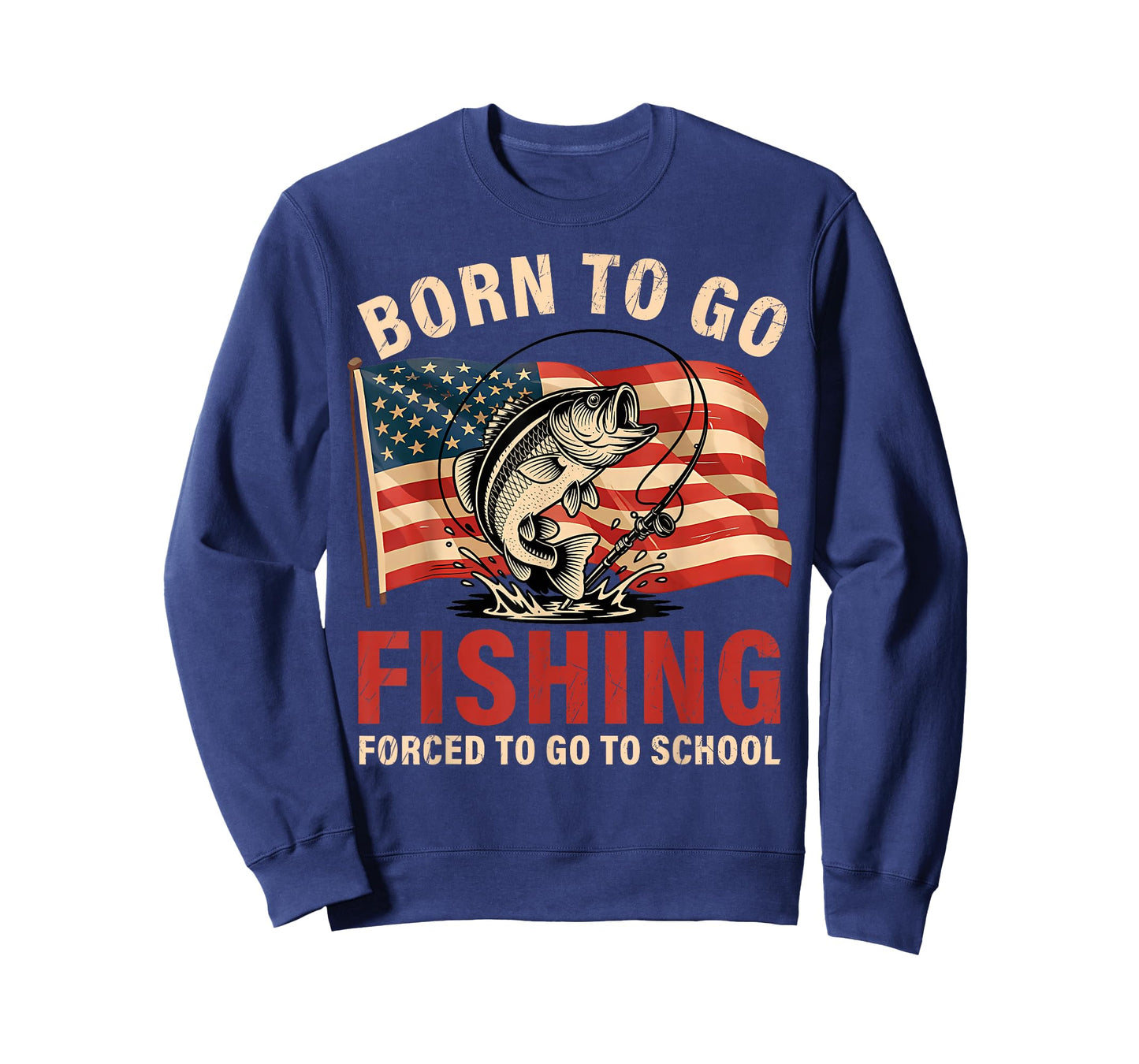 Born to Go Fishing Bass Fish Fisherman Boy Kid Funny Saying T-Shirt