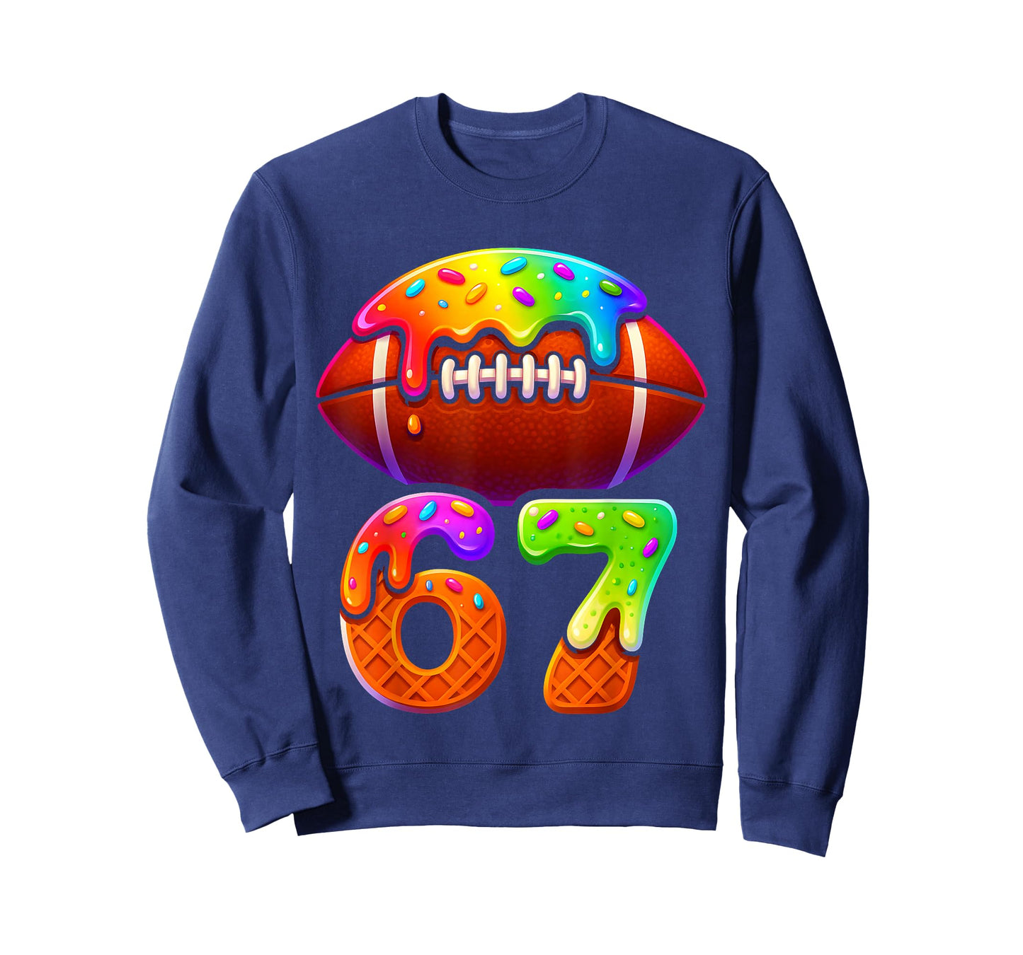 67 Ice Cream Drip Football Gen Alpha Slang Six Seven Meme T-Shirt