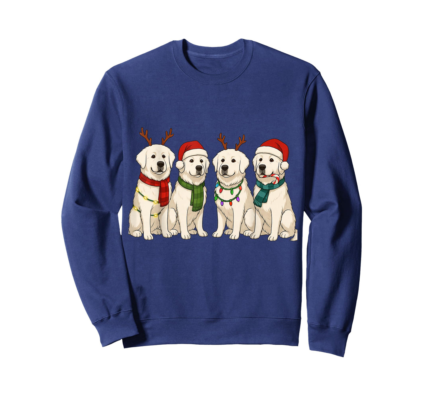 Great Pyrenees Santa Hat Tee Dog Merry Christmas T-Shirt