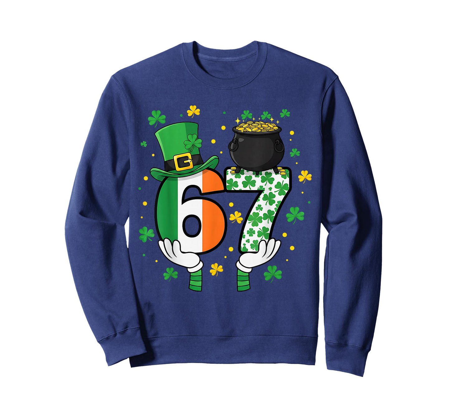 Six Seven Meme 67 St Patrick's Day Shamrocks Men Women Kids T-Shirt