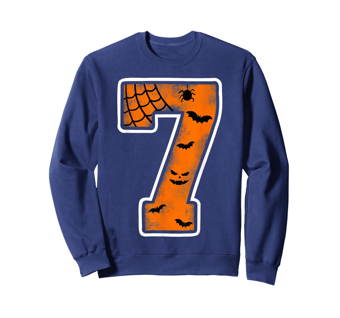 Number 7 7th Birthday Boy Seven Halloween Happy Birthday T-Shirt