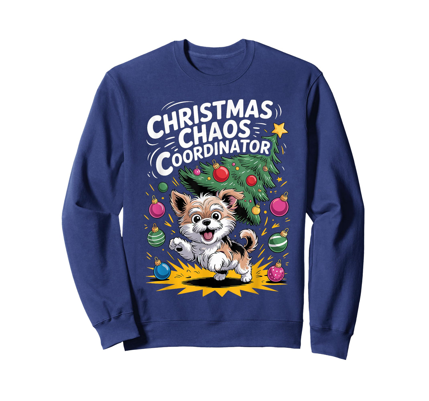 Christmas Chaos Coordinator Xmas Puppy Funny Morkie T-Shirt