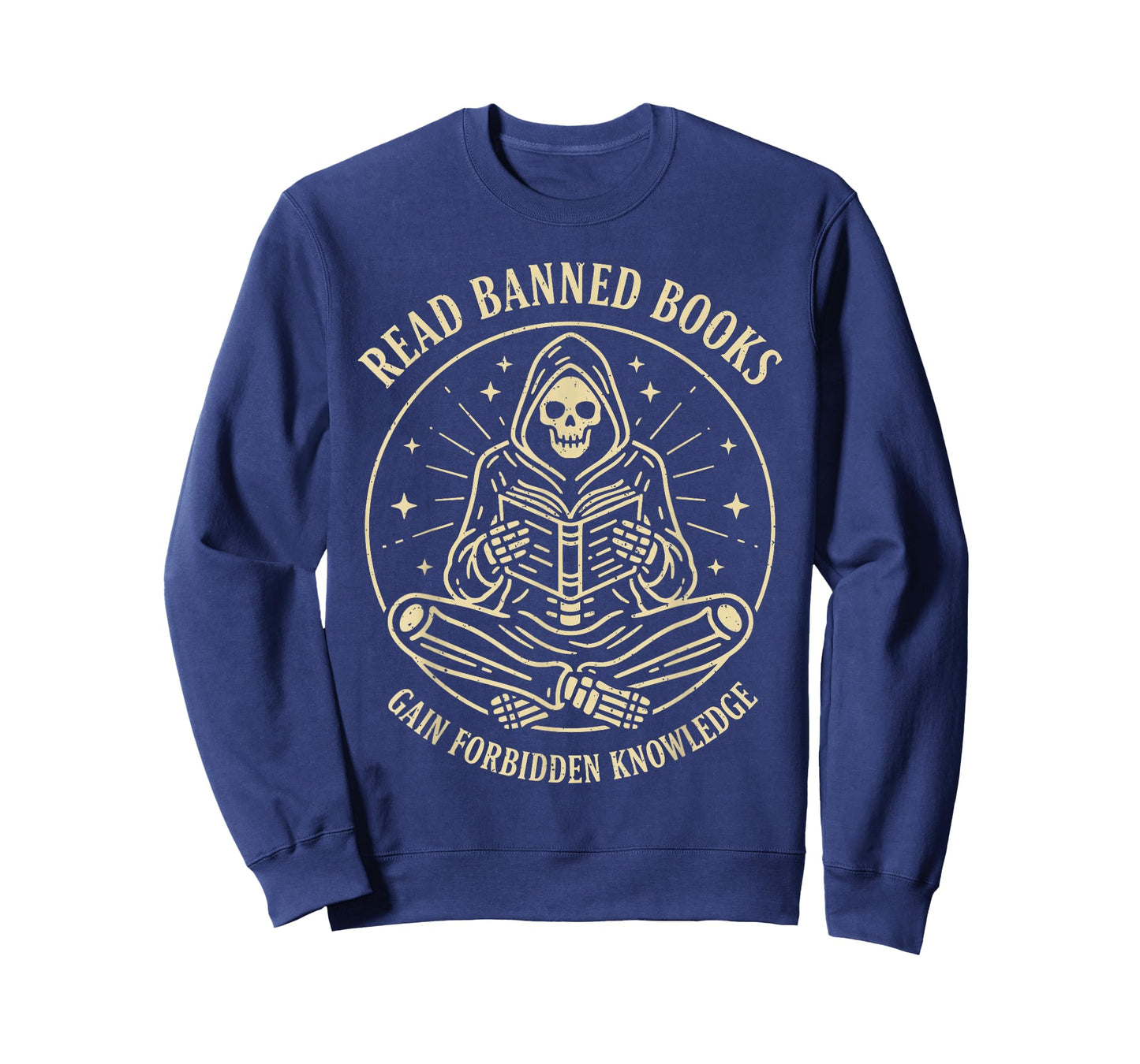 Read Banned Books Gain Forbidden Knowledge Funny Skeleton T-Shirt