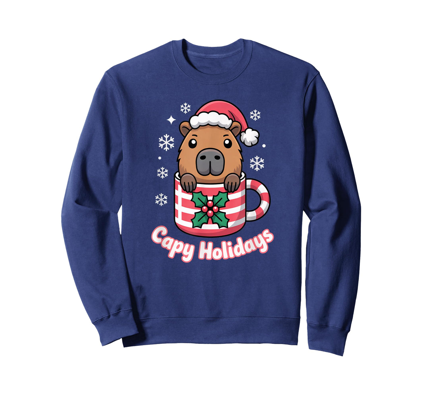 Capy Holidays Cute Capybara Christmas Santa Hat T-Shirt