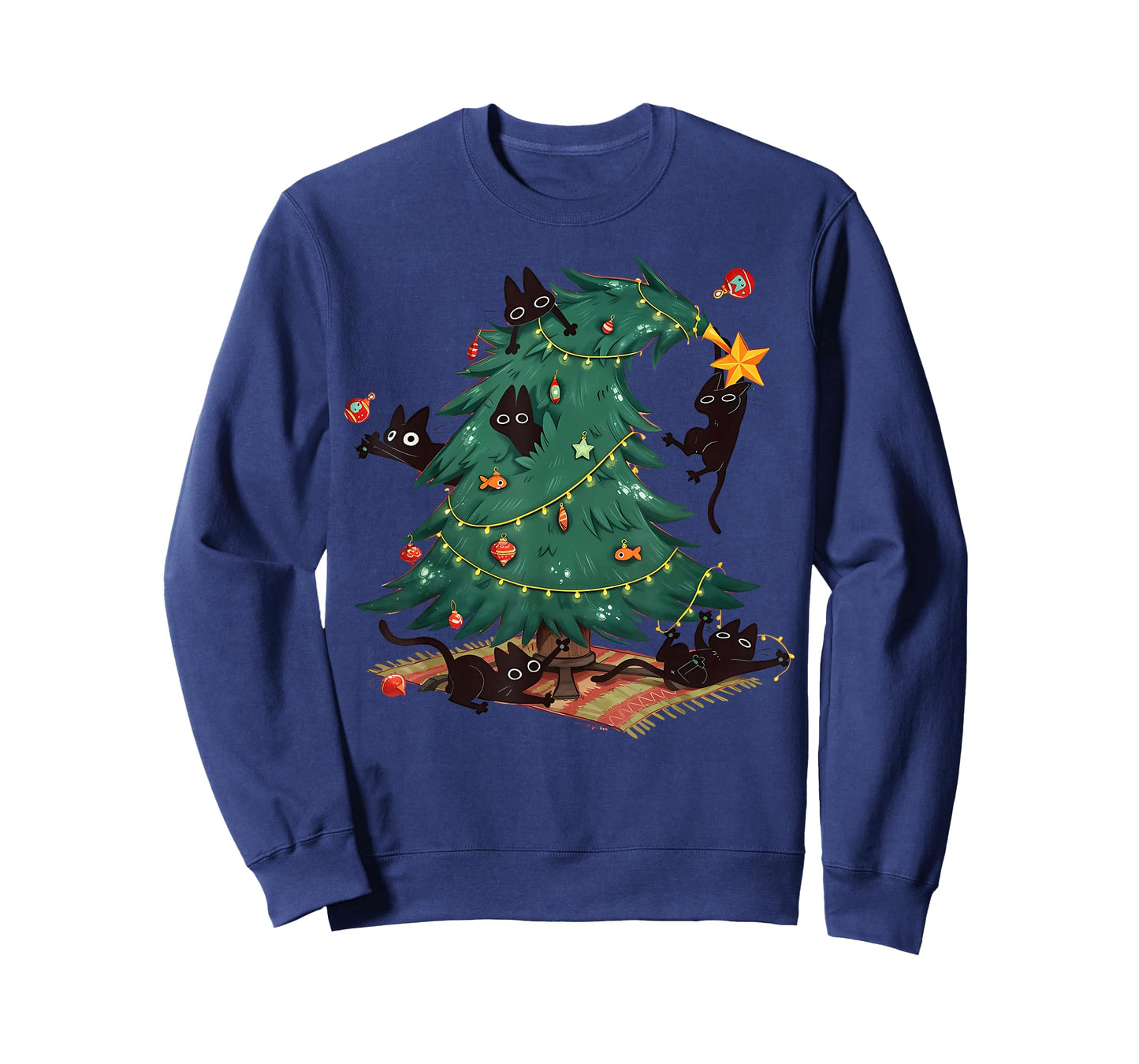 Meowy Catmas Cat Christmas Tree Xmas Funny Santa Cat T-Shirt