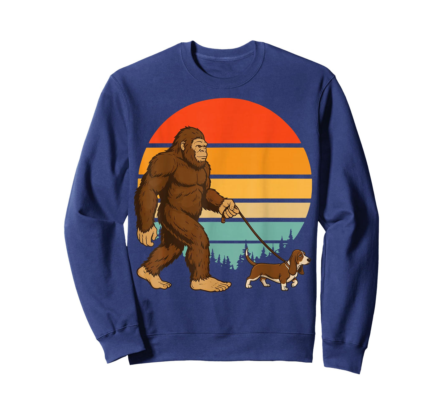 Bigfoot Basset Hound Retro T-Shirt