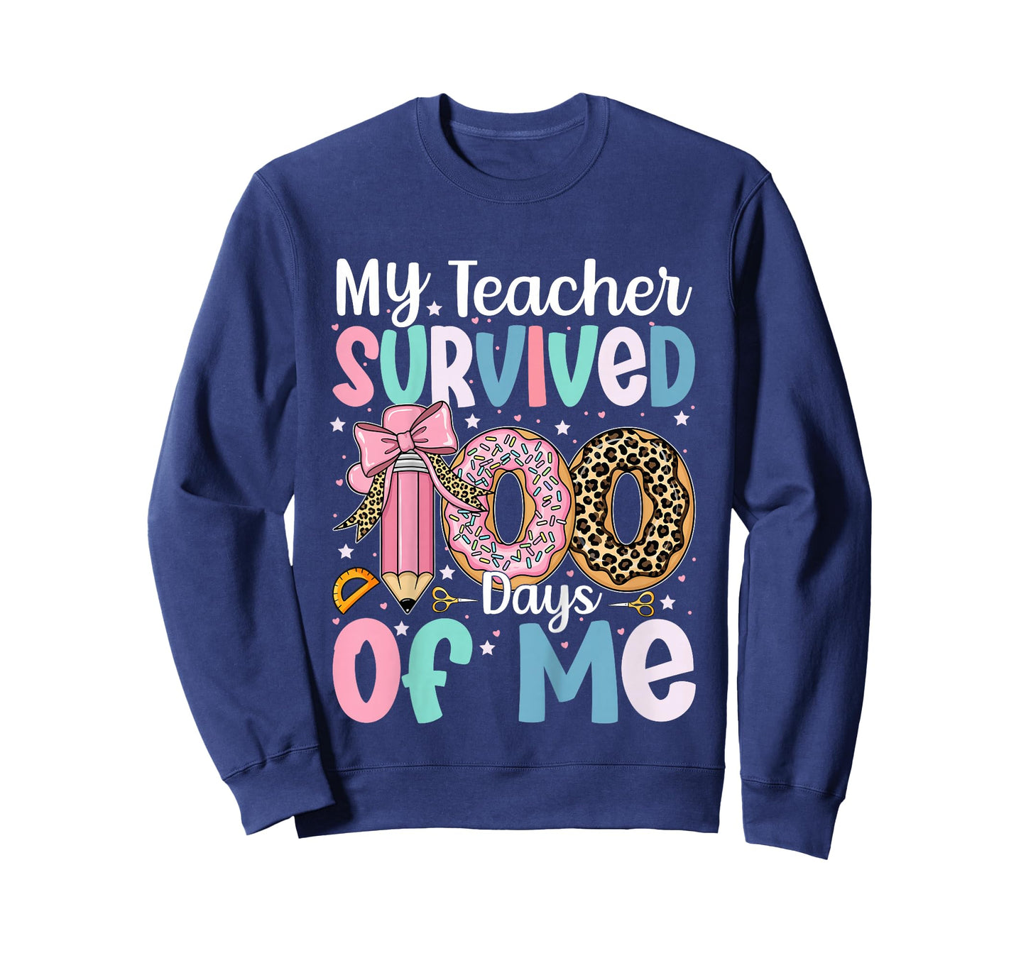 My Teacher Survived 100 Days of Me 100th Day of School Girls T-Shirt