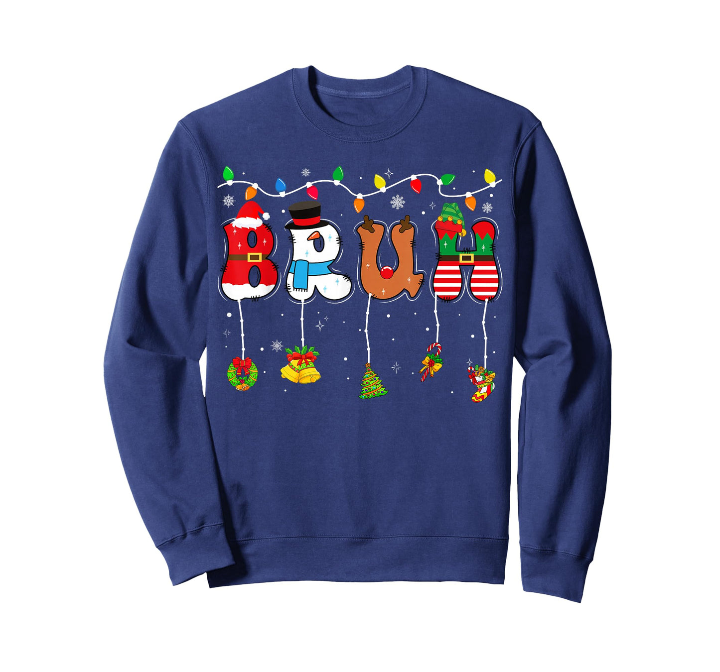 Bruh Funny Christmas Teens Boys Kids Xmas Pajamas T-Shirt