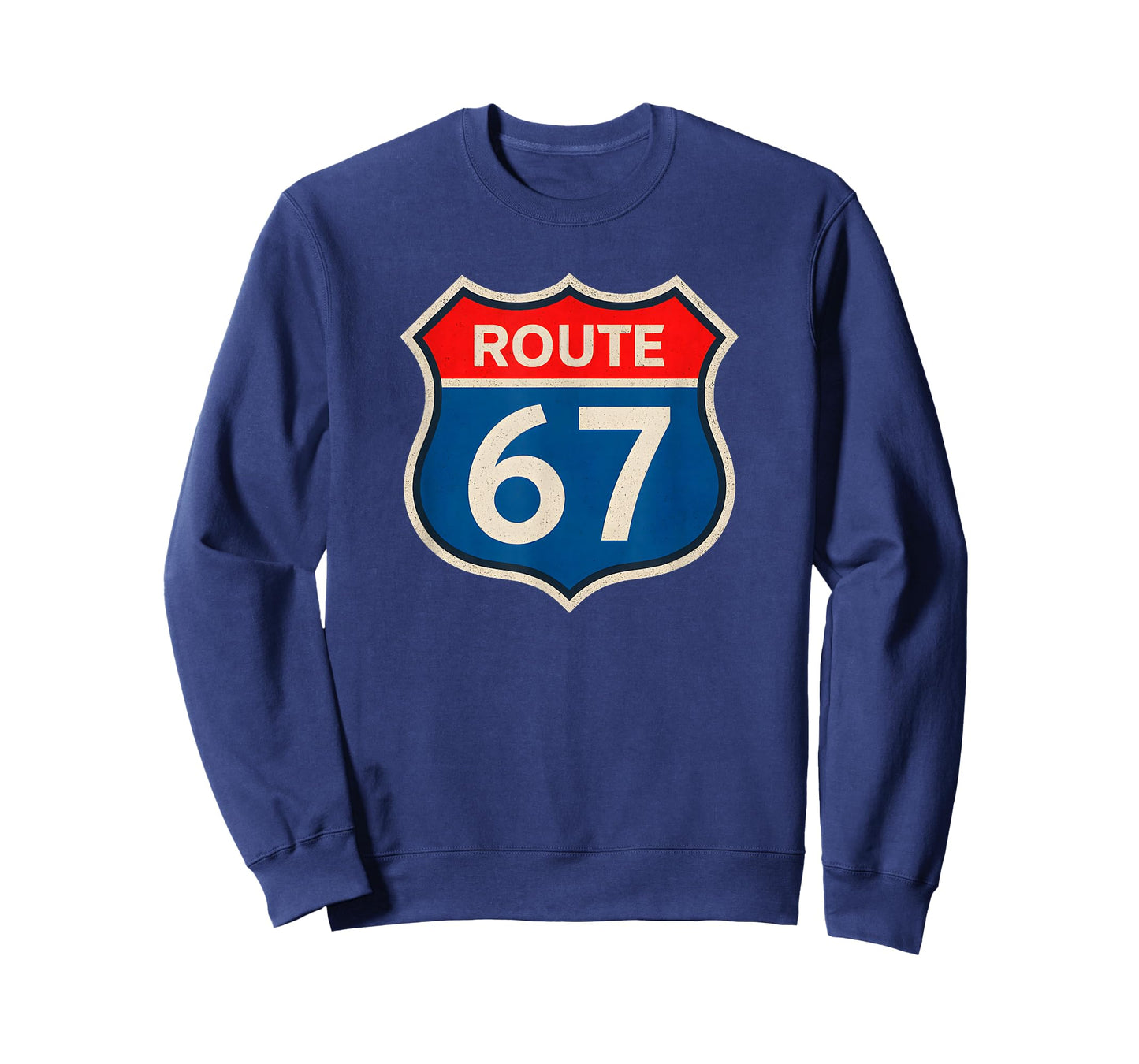 Retro Route 67 Meme Six Seven Aura Energy Number 67 Humor T-Shirt