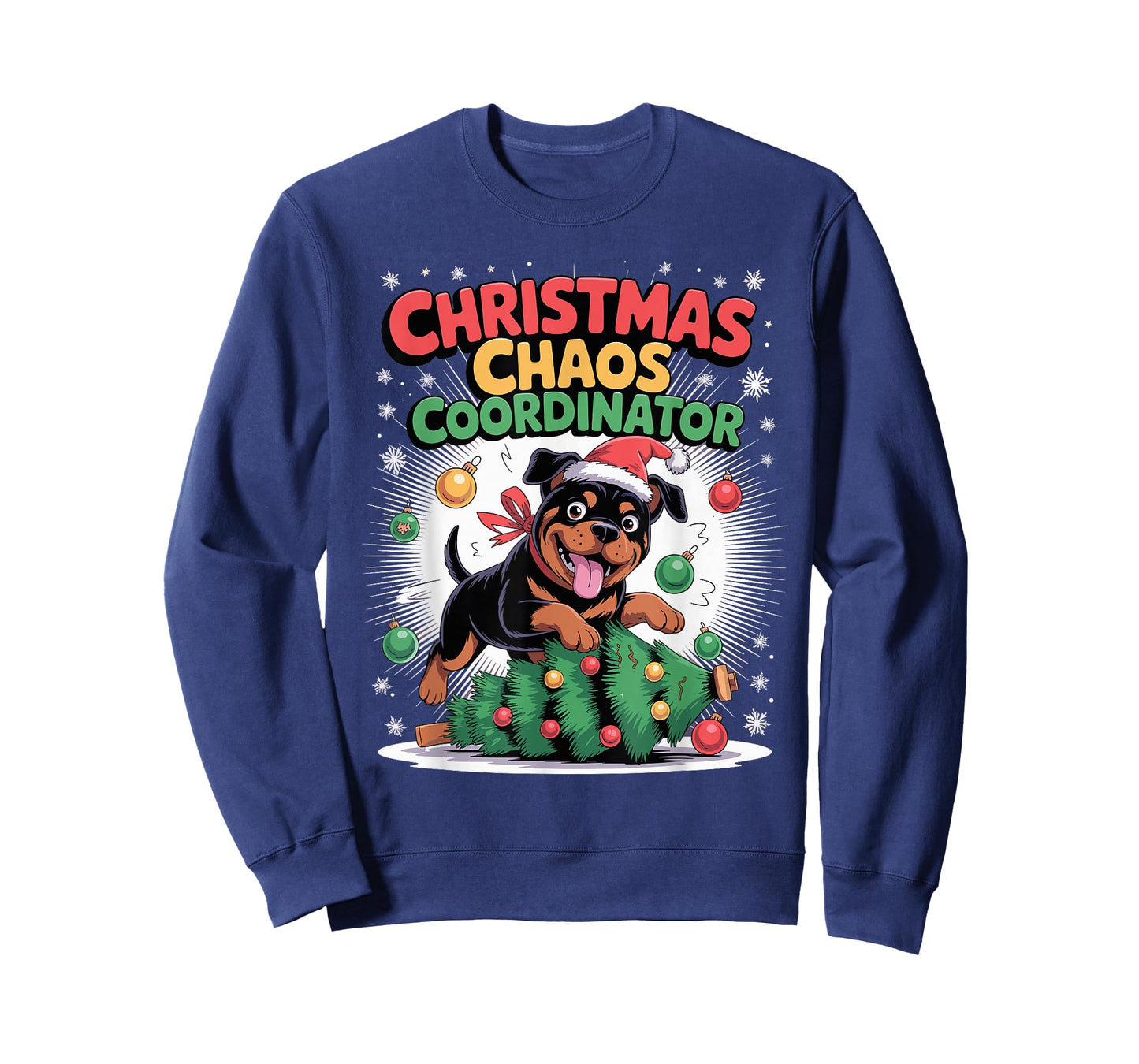 Christmas Chaos Coordinator Xmas Puppy Funny Rottweiler T-Shirt