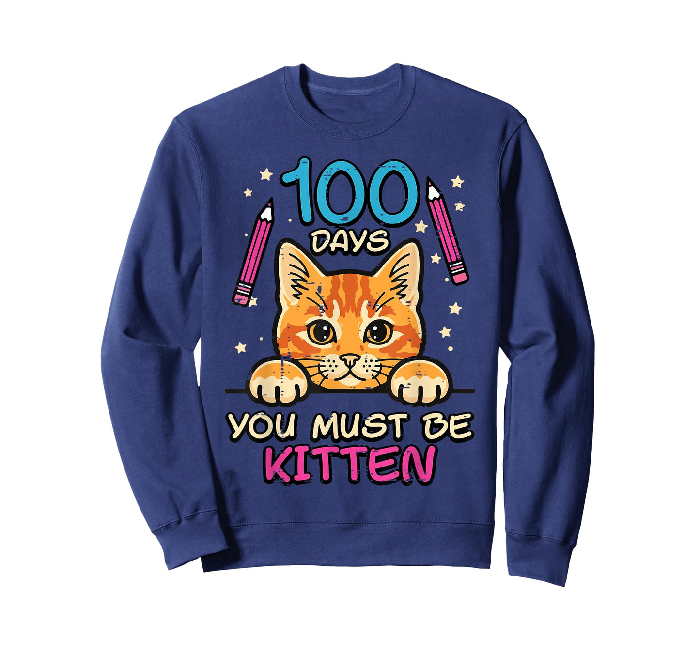 100 Days of School Cat You Must Be Kitten 100th Day Kids T-Shirt