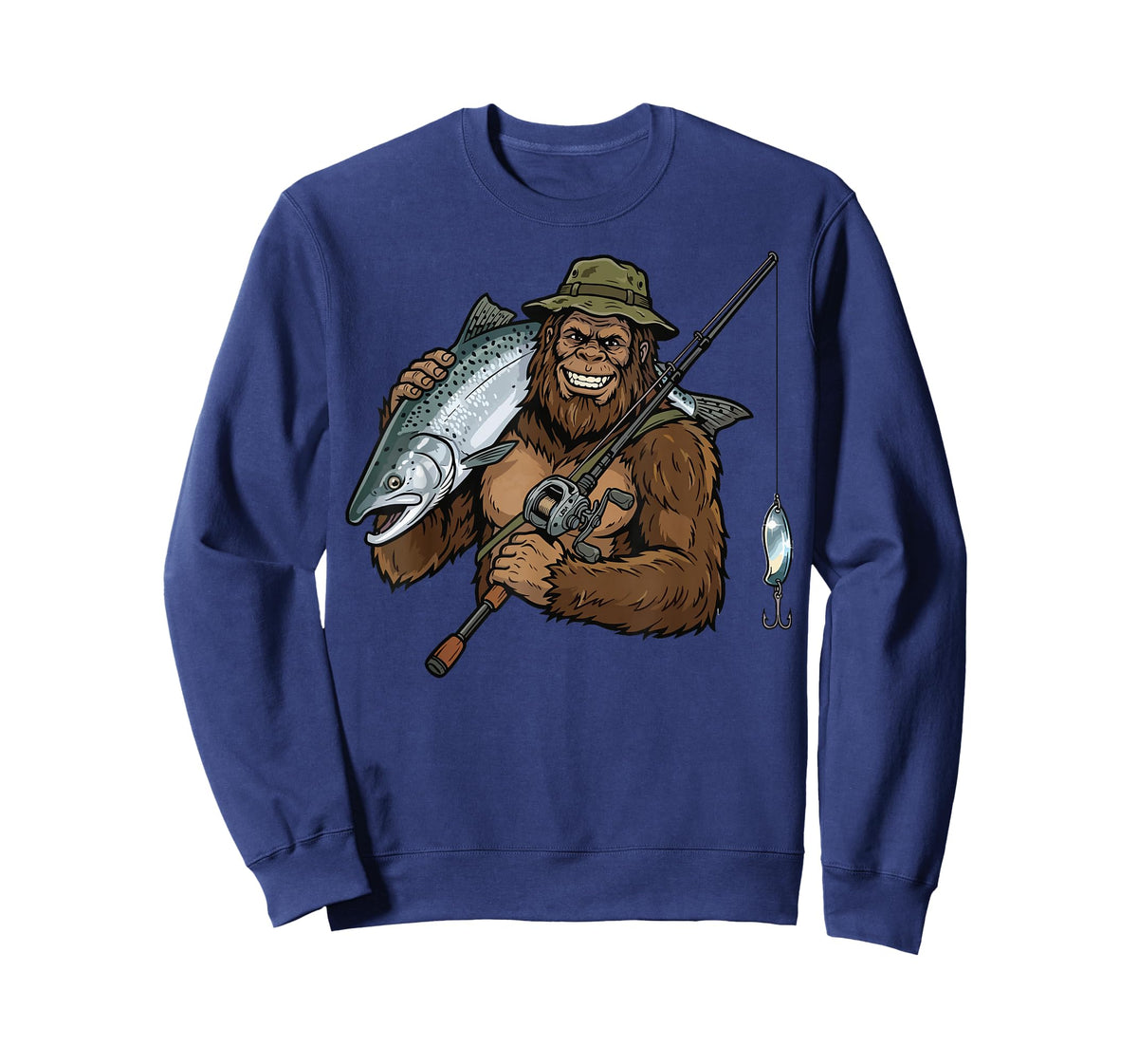 King Salmon Fishing Funny Bigfoot T-Shirt