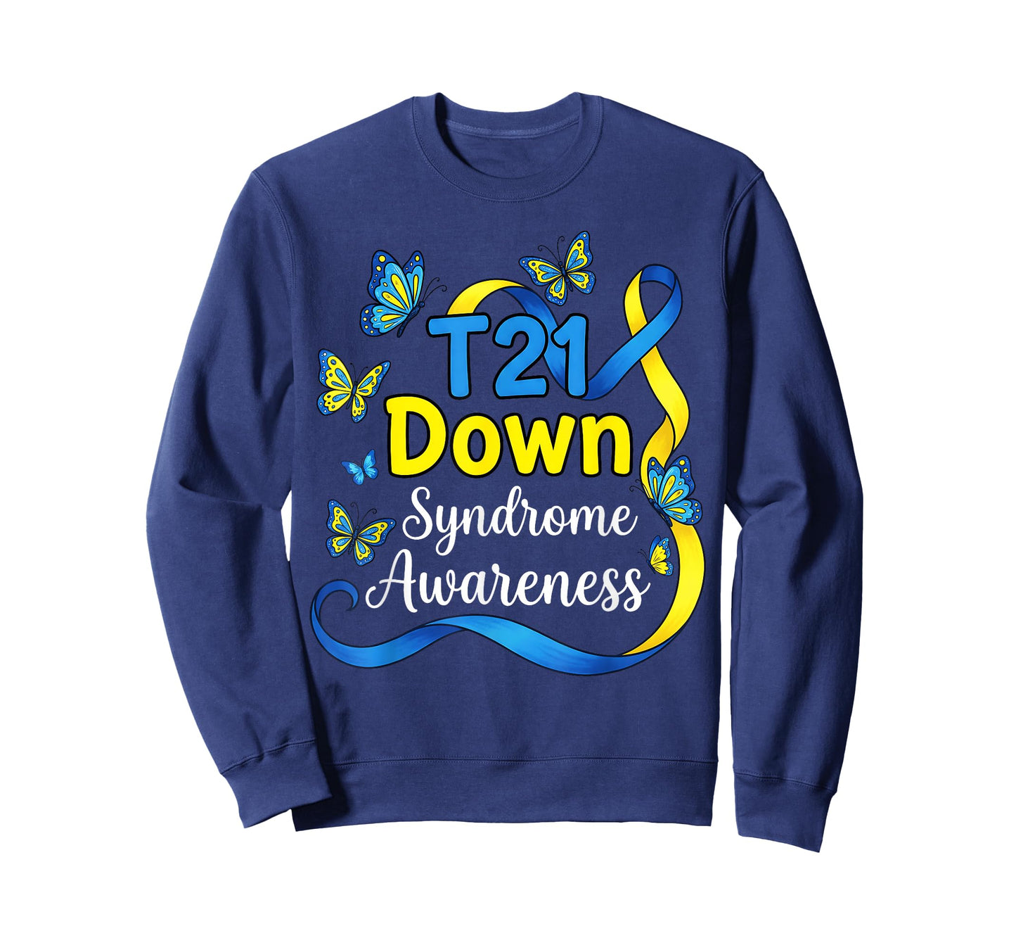 Butterfly T21 Support World Down Syndrome Awareness Women T-Shirt
