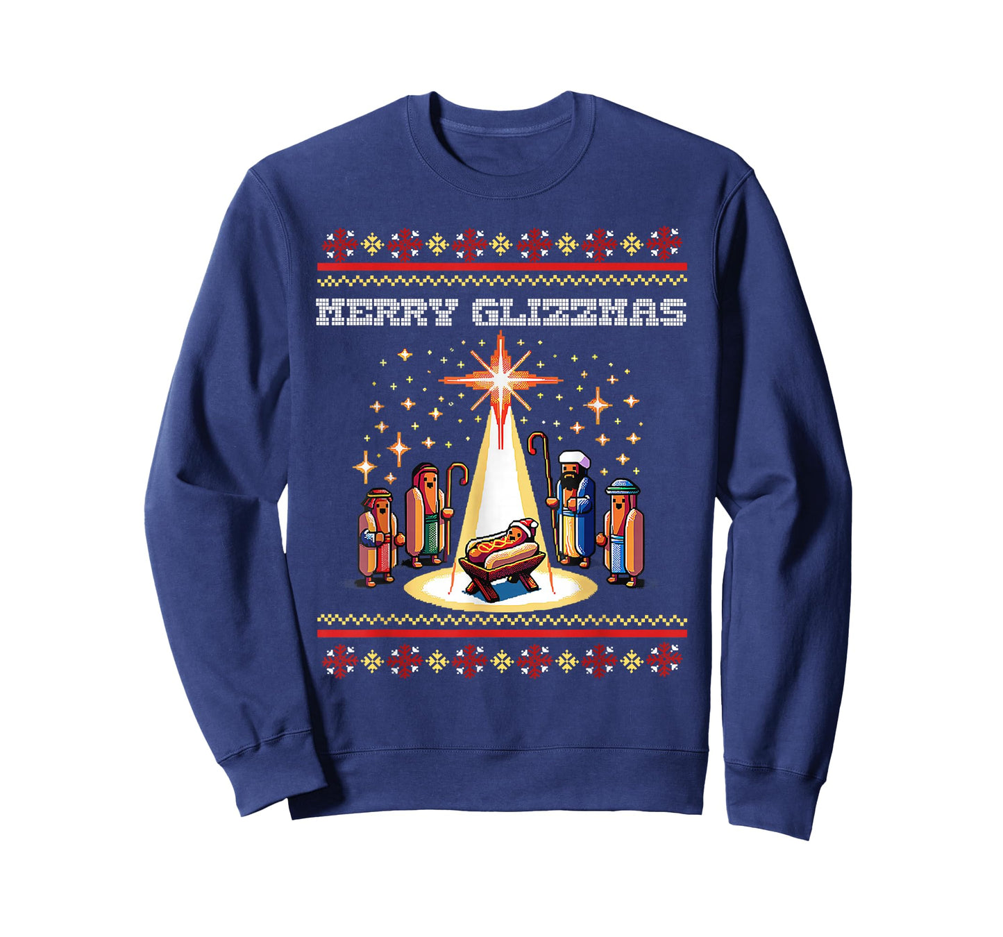 Funny Merry Glizzmas Hot Dogs Family Group Ugly Christmas T-Shirt