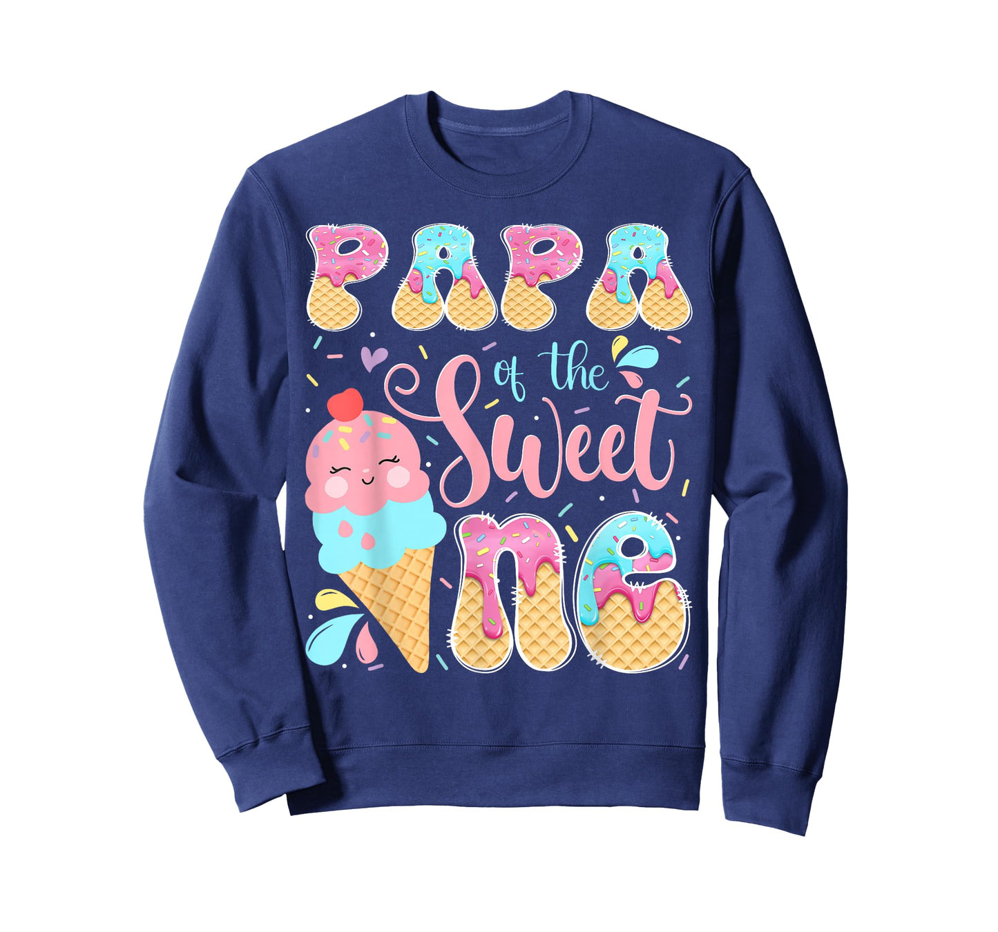 Papa of The Sweet One Ice Cream 1St Birthday Girl T-Shirt