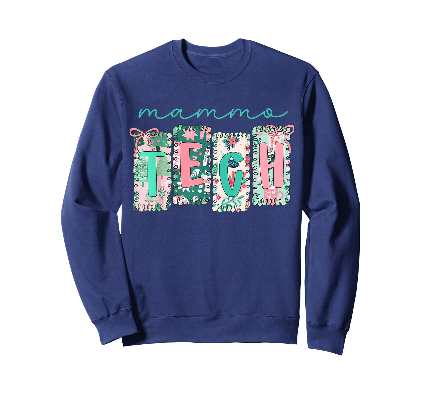 Stamp Bow Mammo Tech Christmas Mammography Technologist T-Shirt