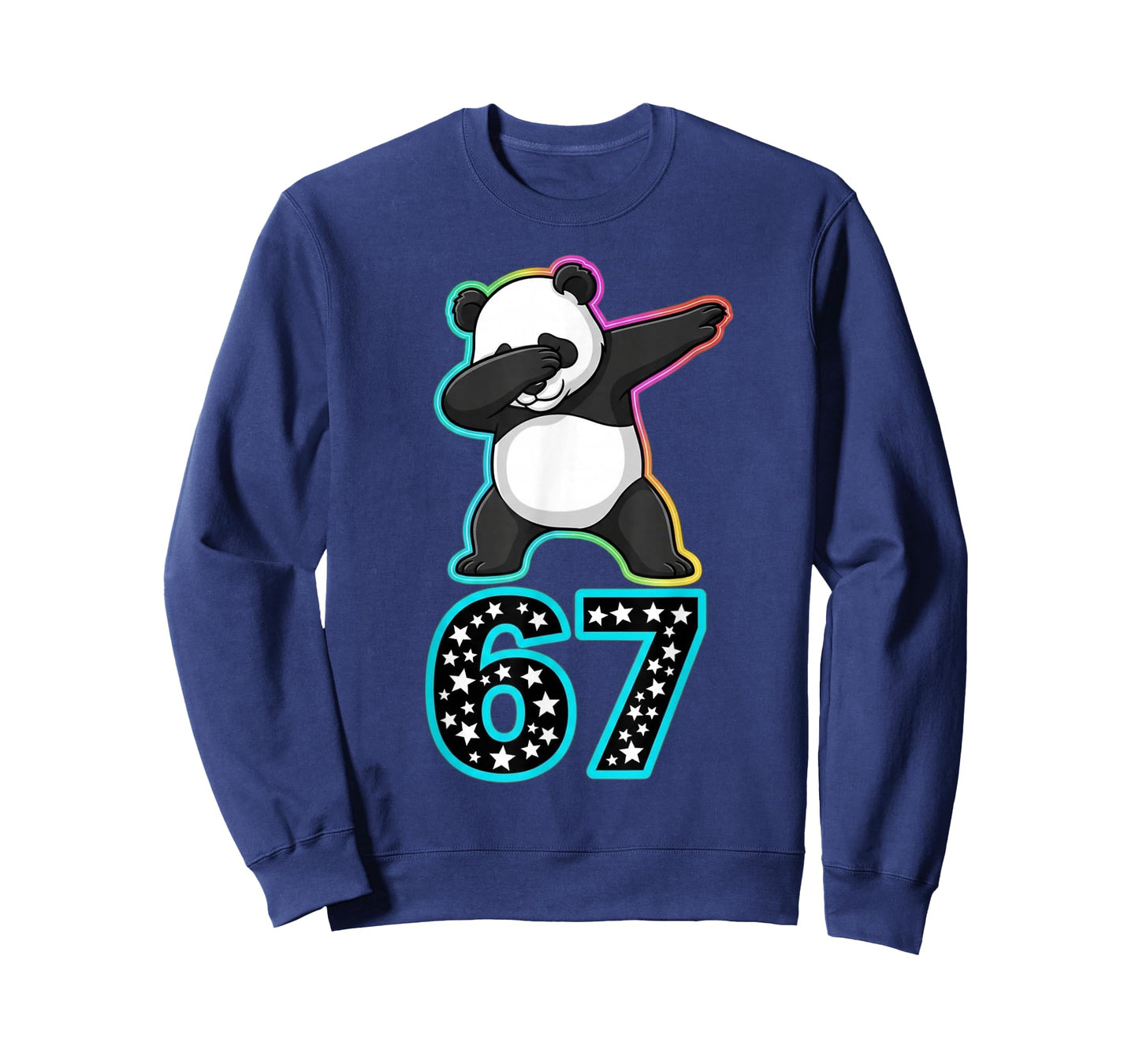 Funny 67 Meme Dabbing Panda Rainbow Gen Z Six Seven T-Shirt