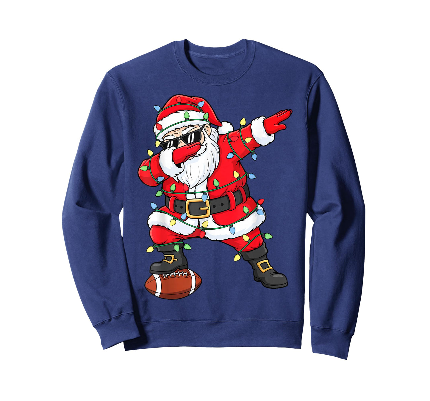 Dabbing Santa Funny Christmas Football Men Women Boys Girls T-Shirt