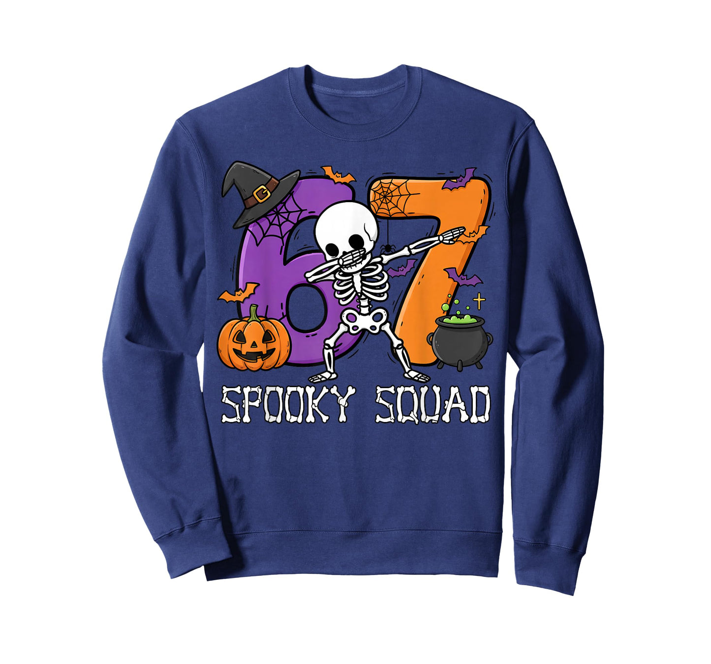 Halloween Meme 6 7 Six Seven Dabbing Skeleton 67 Boy Men T-Shirt