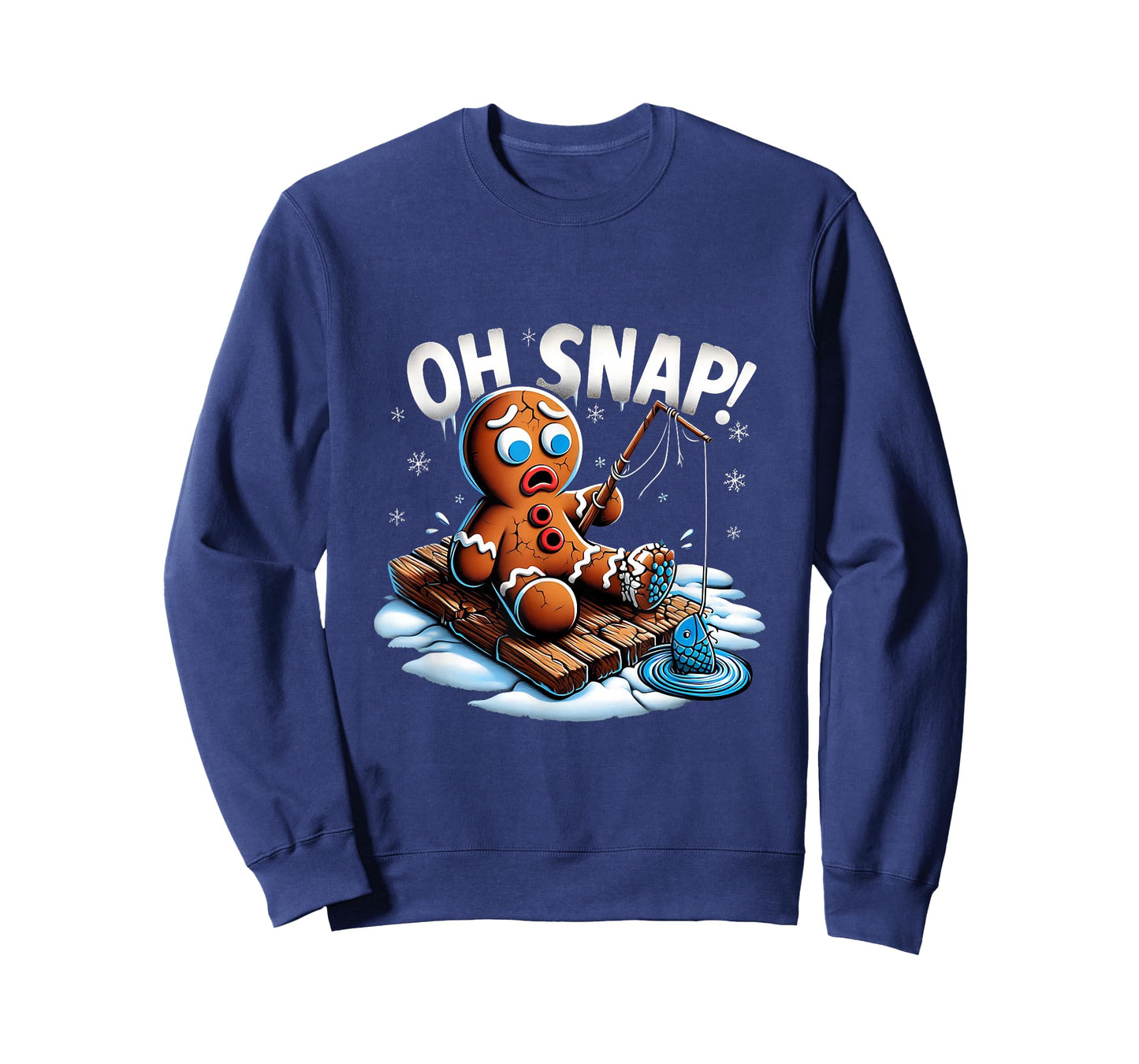 Oh Snap Gingerbread Man Fishing Christmas Fisher Men T-Shirt