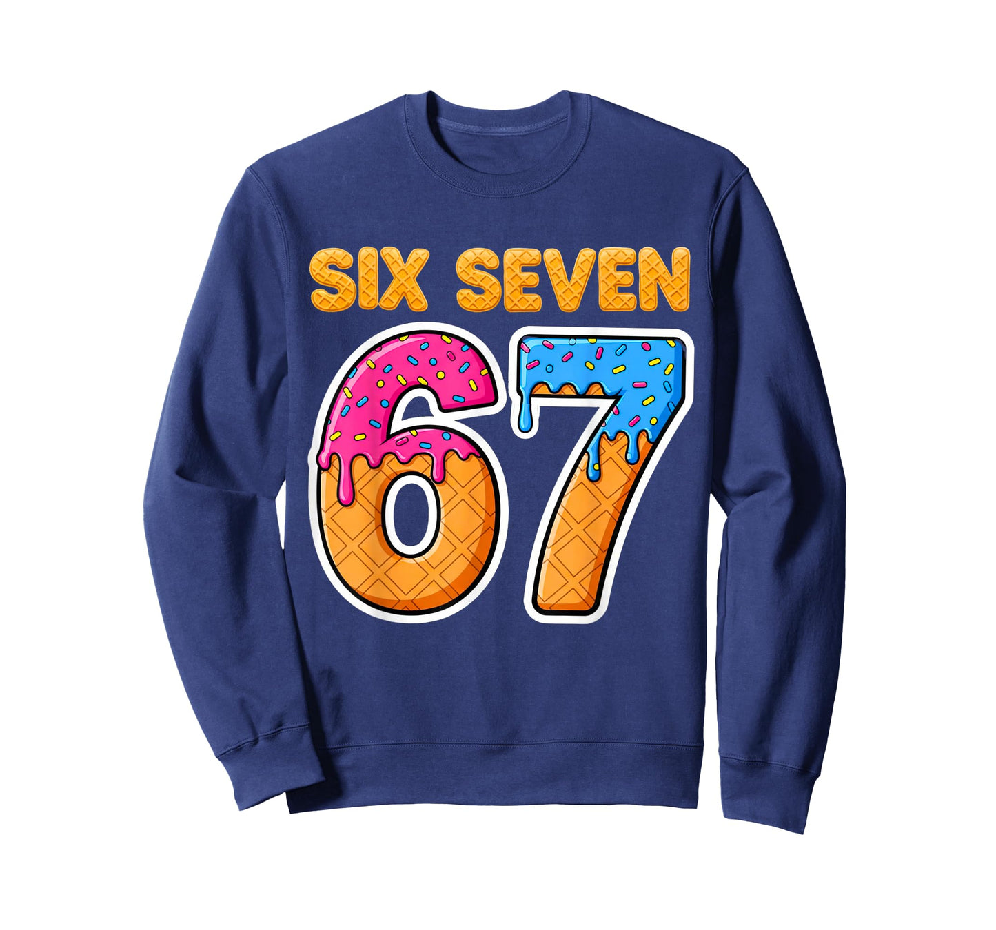 Six Seven Ice Cream Drip Gen Alpha Slang Funny 6 7 Meme T-Shirt