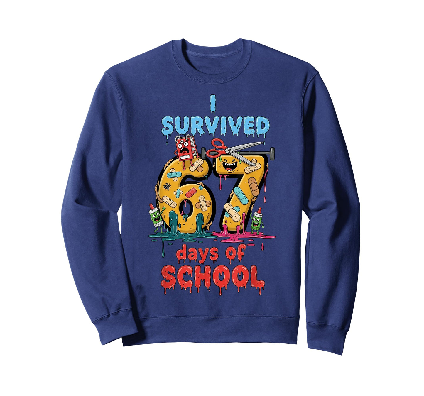 I Survived 67 Days of School Teachers Students Monster T-Shirt