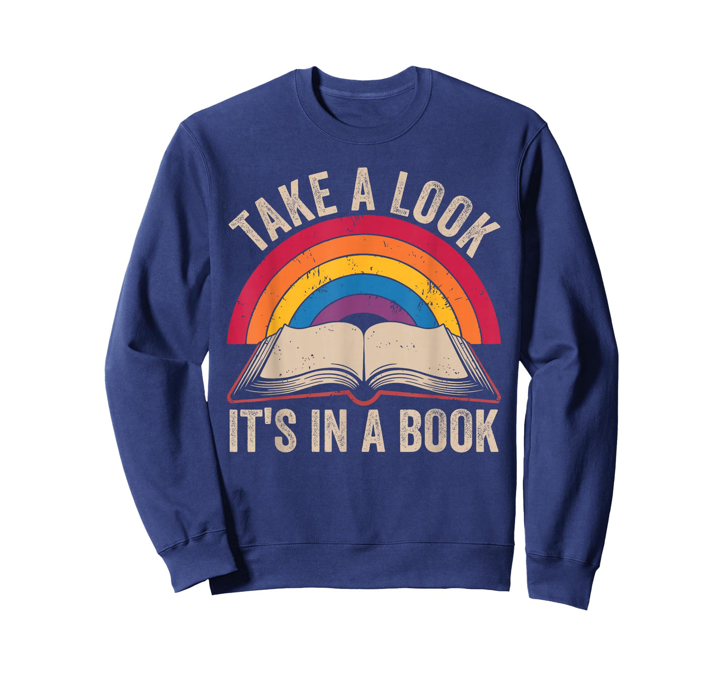 Retro Vintage Rainbow Take a Look It’s in a Book Reading T-Shirt