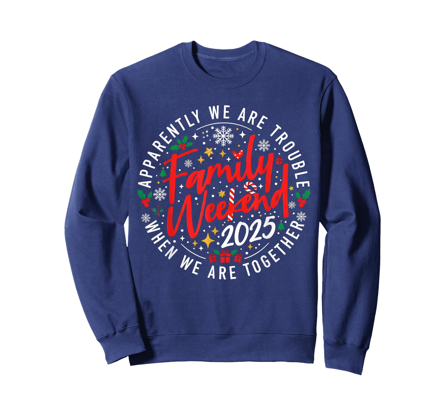 Retro Family Weekend 2025 Christmas We are Together Matching T-Shirt