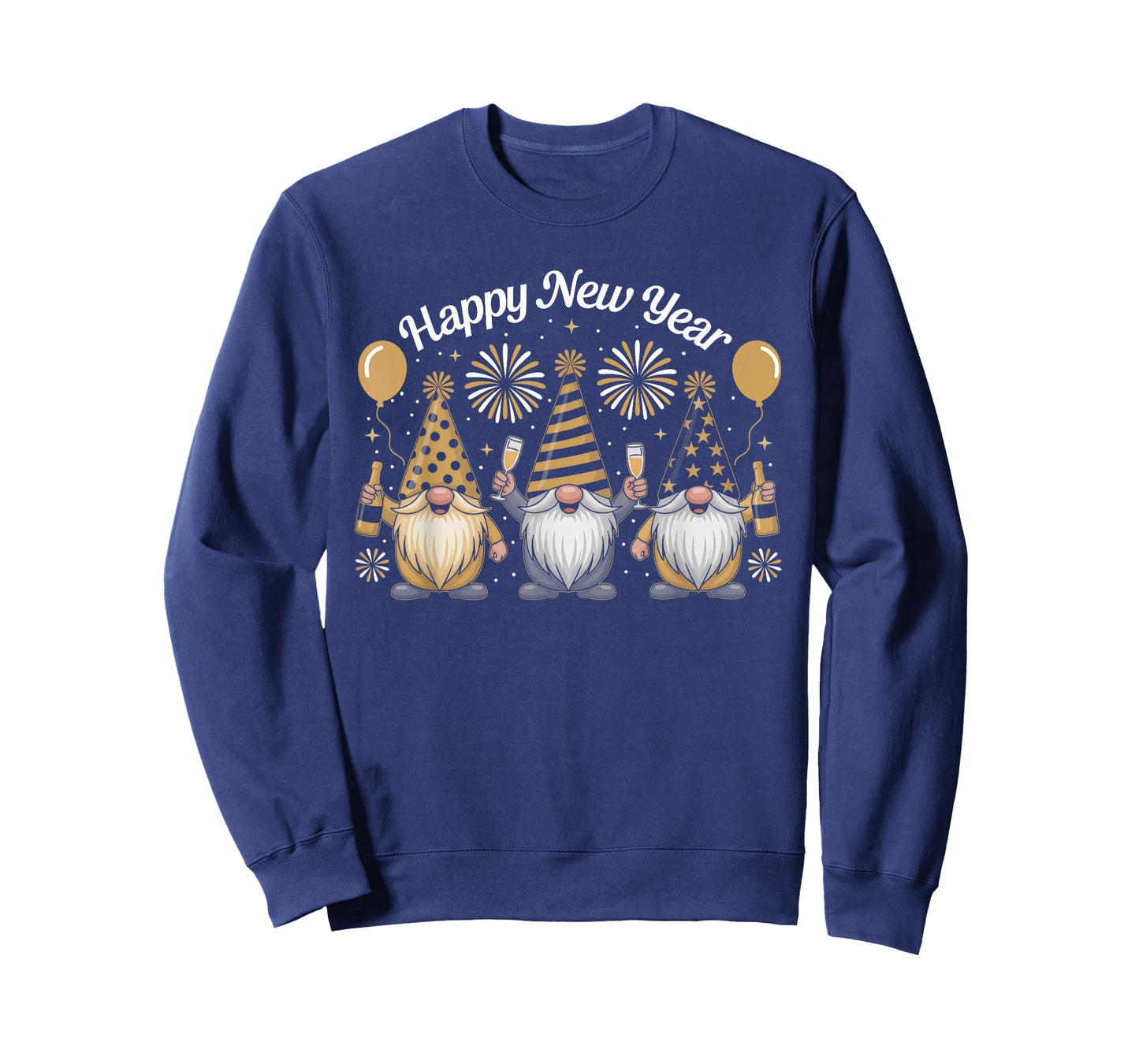Happy New Year Gnome Confetti Fireworks New Year's Eve Party T-Shirt