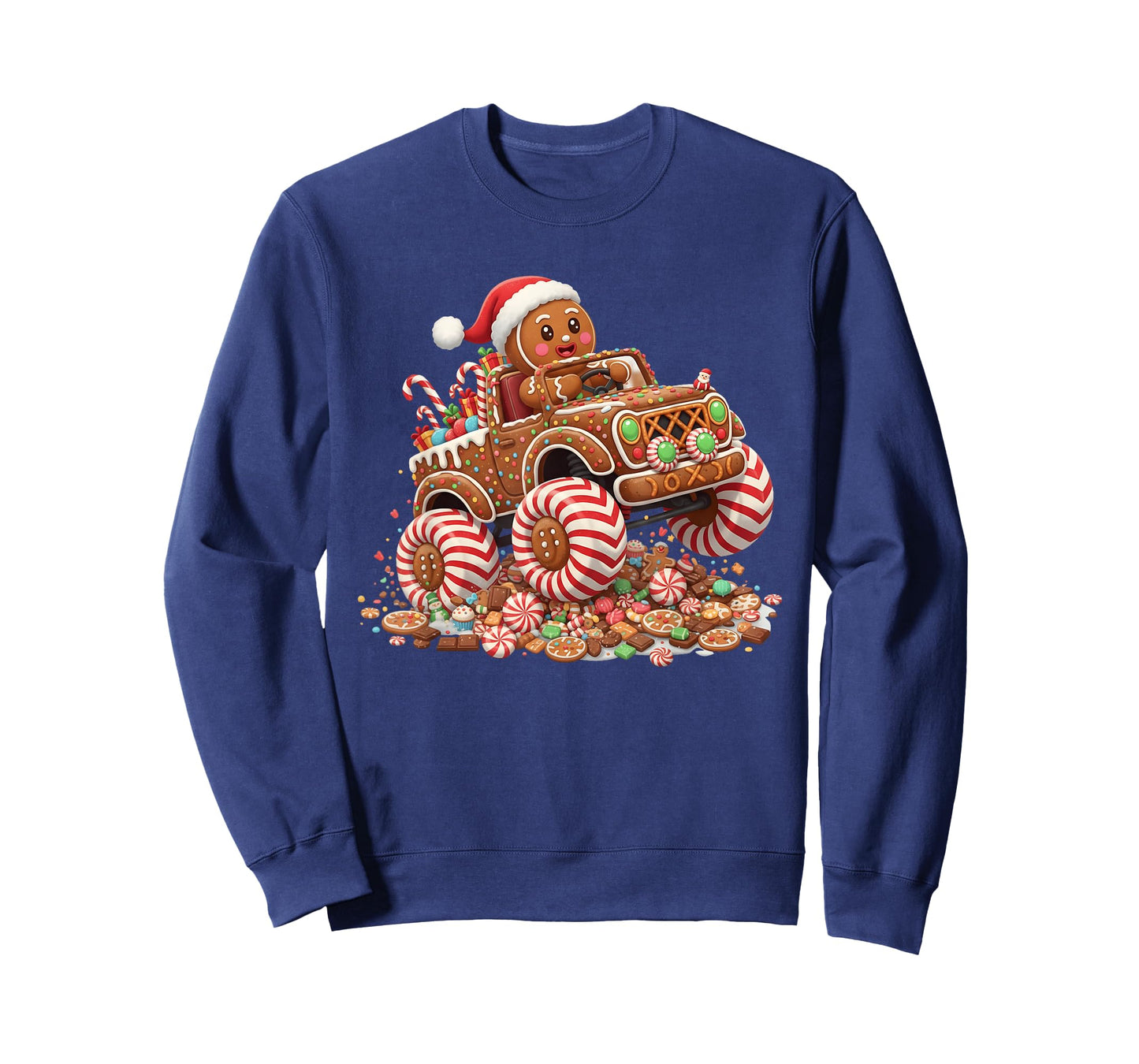 Funny Monster Truck Gingerbread Xmas Baking Men Women Kids T-Shirt