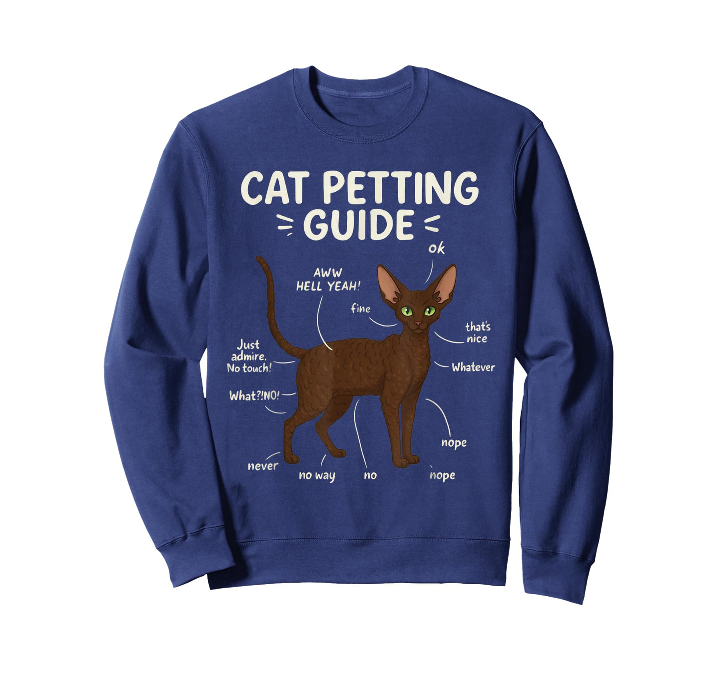 Devon Rex Cat Petting Guide Funny Cat Lover T-Shirt