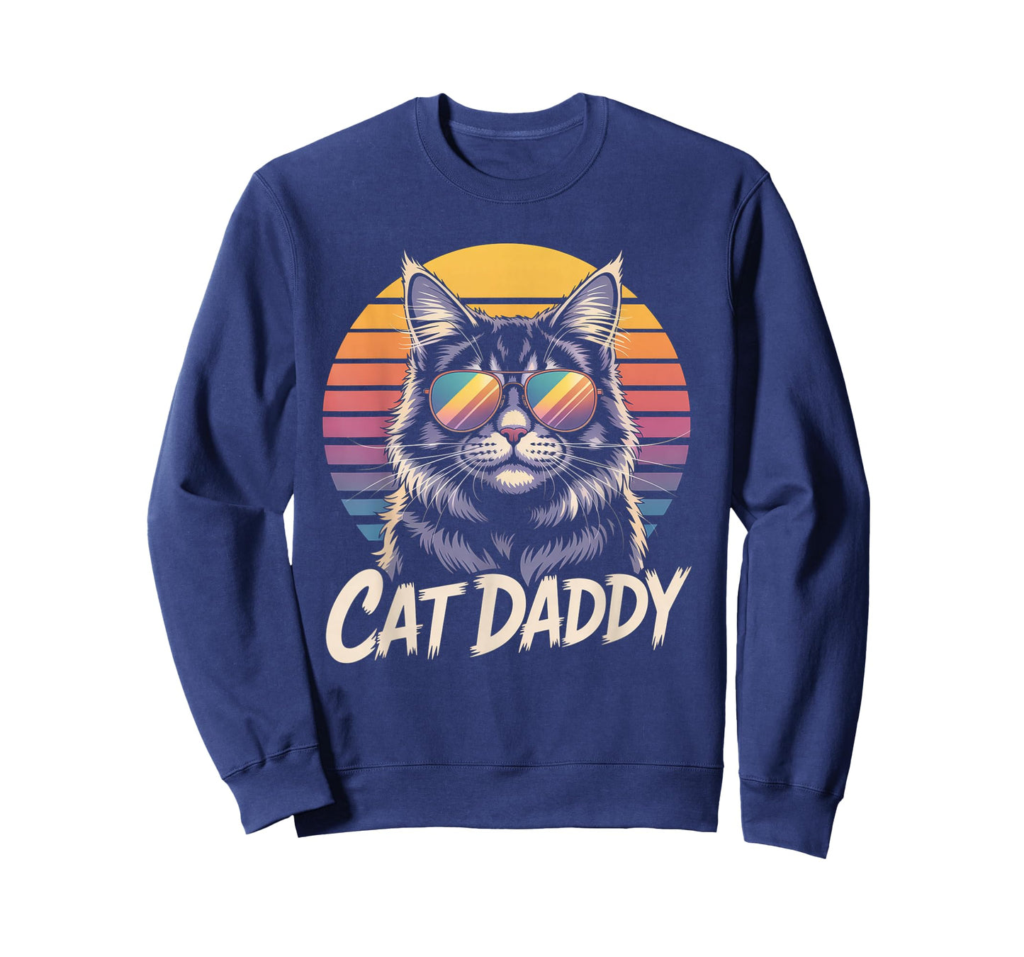 Cat Daddy Sunglasses Retro Sunset Fur Papa Kitten Vintage T-Shirt