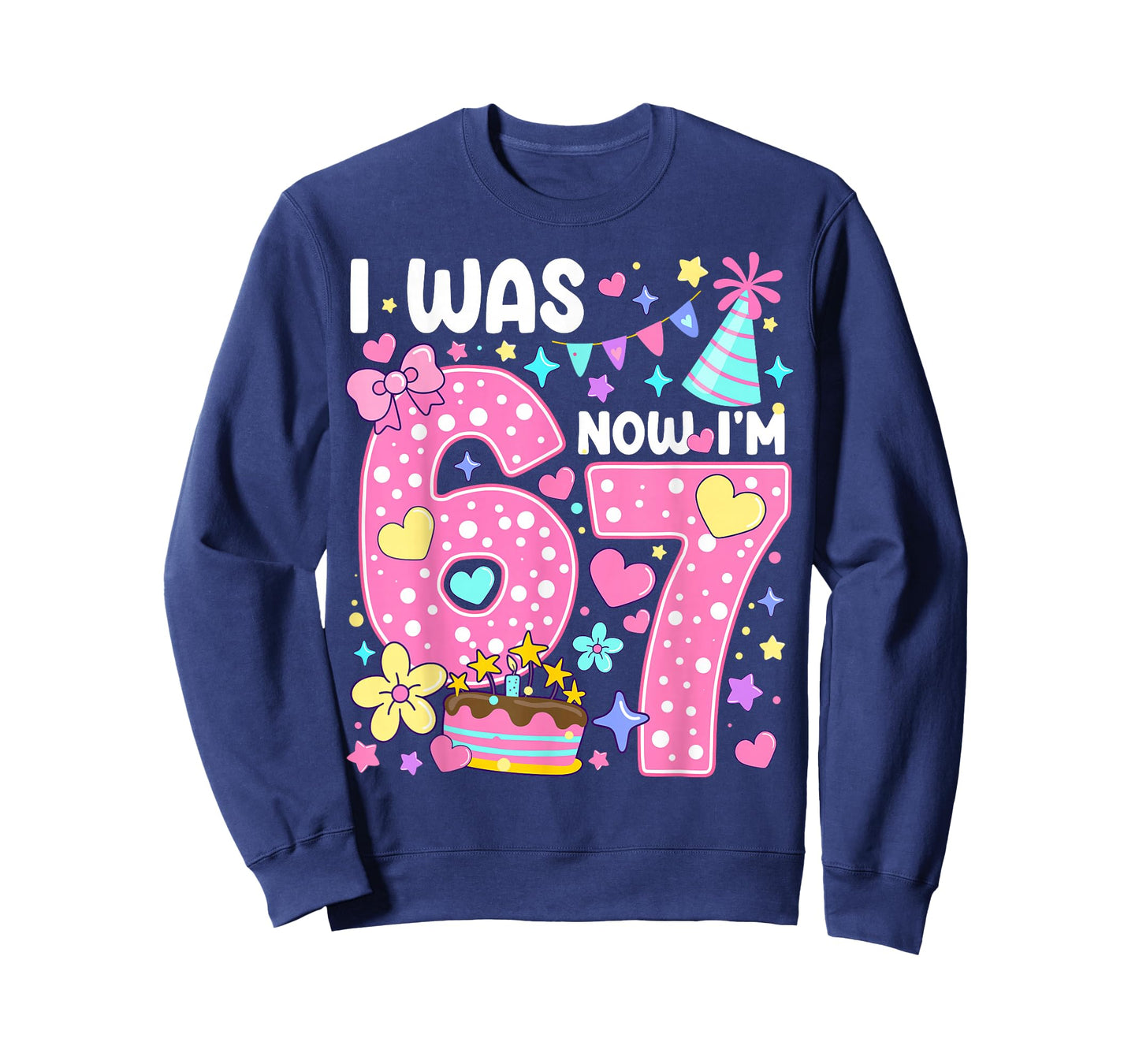 7 Year Old Birthday I was 6 Now I'm 7 67 Meme T-Shirt