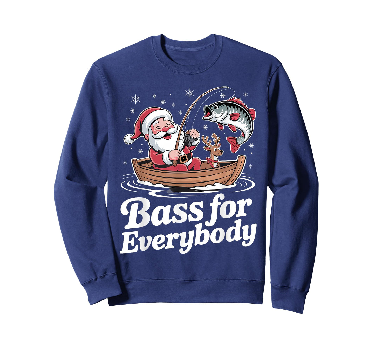 Christmas Santa Bass for Everybody Fishing Holiday Fisherman T-Shirt