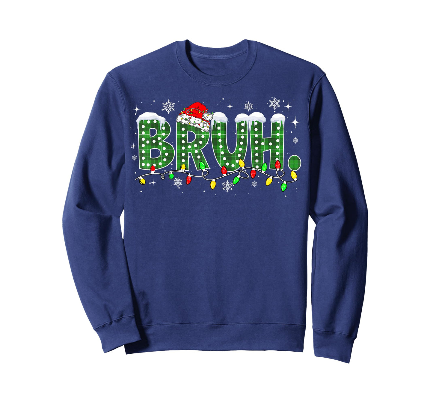 Funny Bruh Christmas Pajamas Plaid Teens Boys Kids Xmas T-Shirt