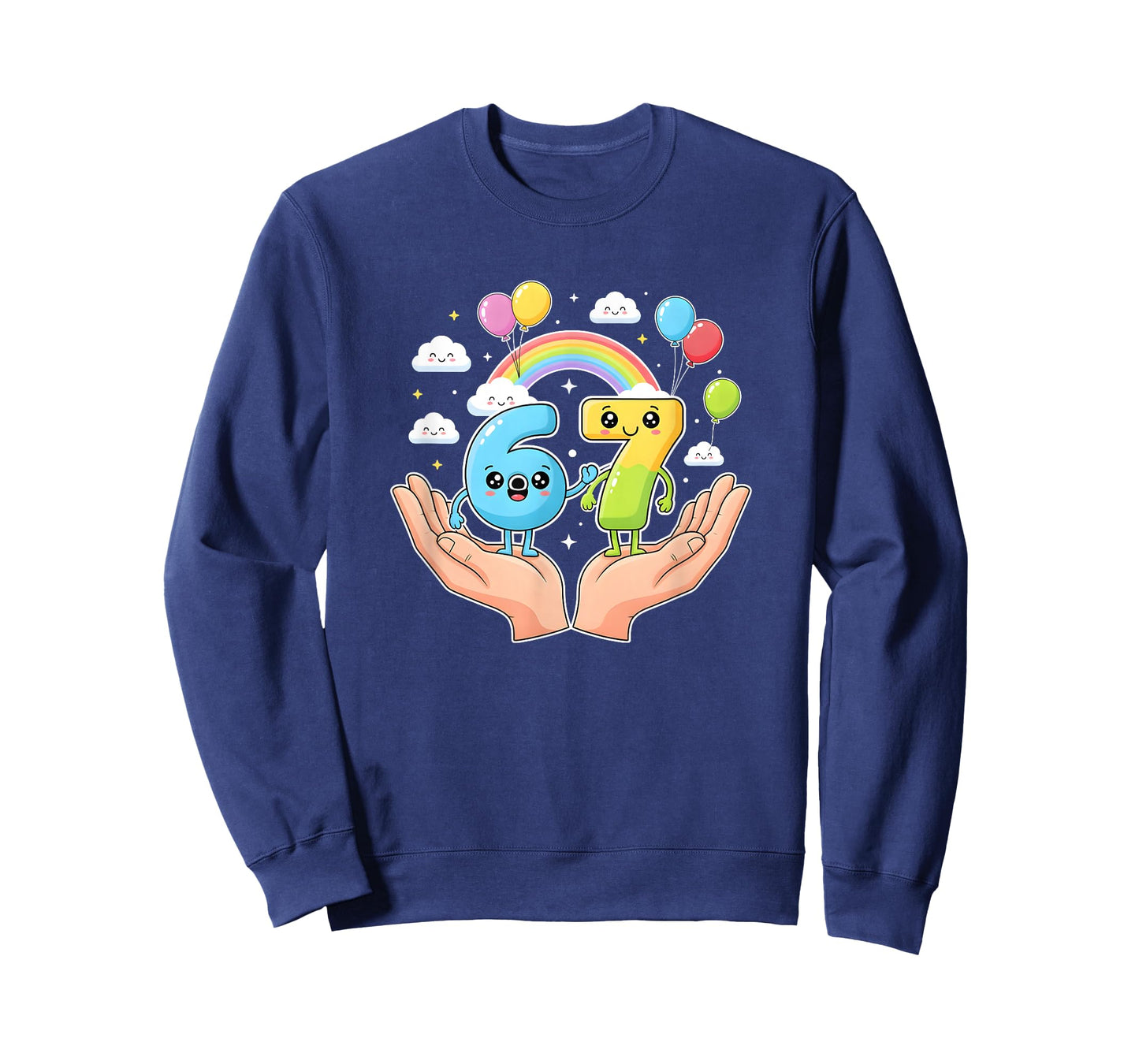 Funny Kawaii Six Seven 6 7 Meme Gen Z/Alpha Slang 6 7 Hands T-Shirt