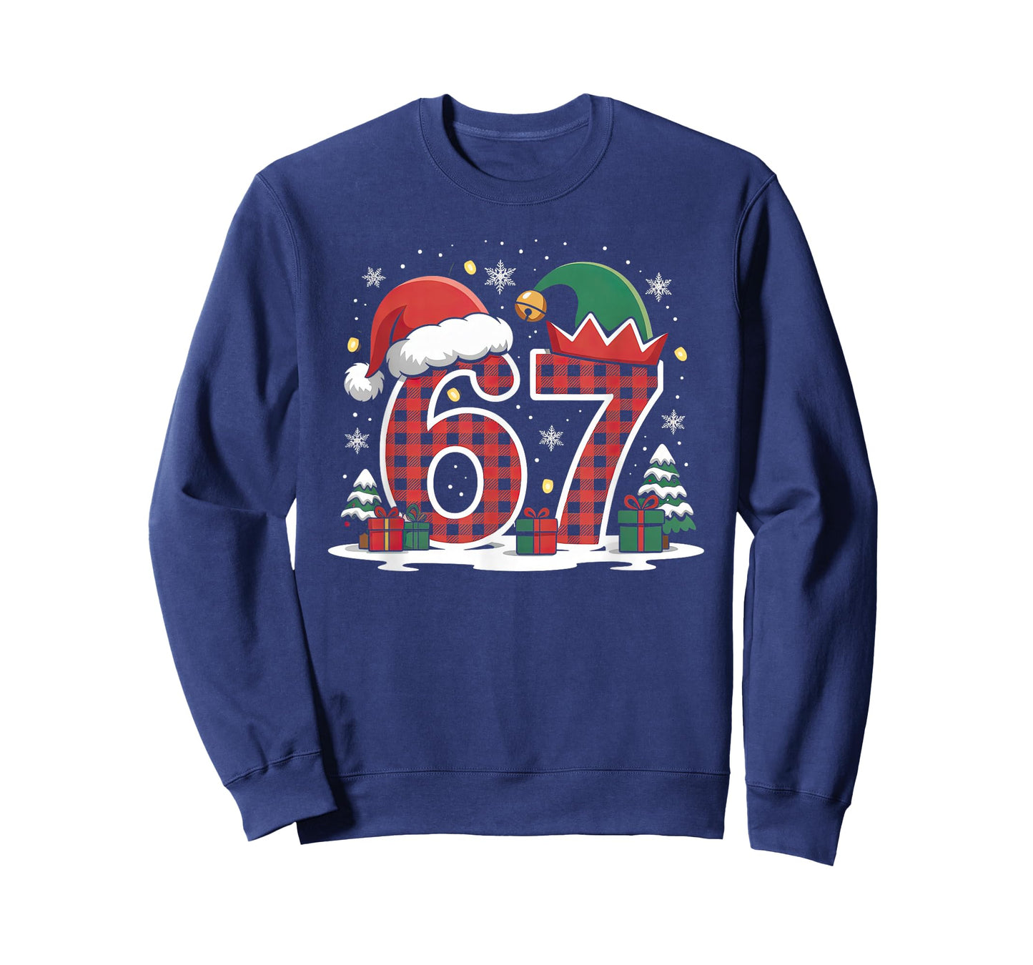 67 Christmas Kids Boys Girls Meme Xmas Funny Red Plaid T-Shirt
