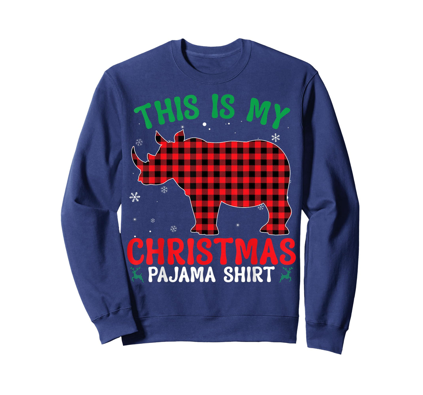 Funny Rhino Christmas PJ Pajama Men Women PJ for Family T-Shirt