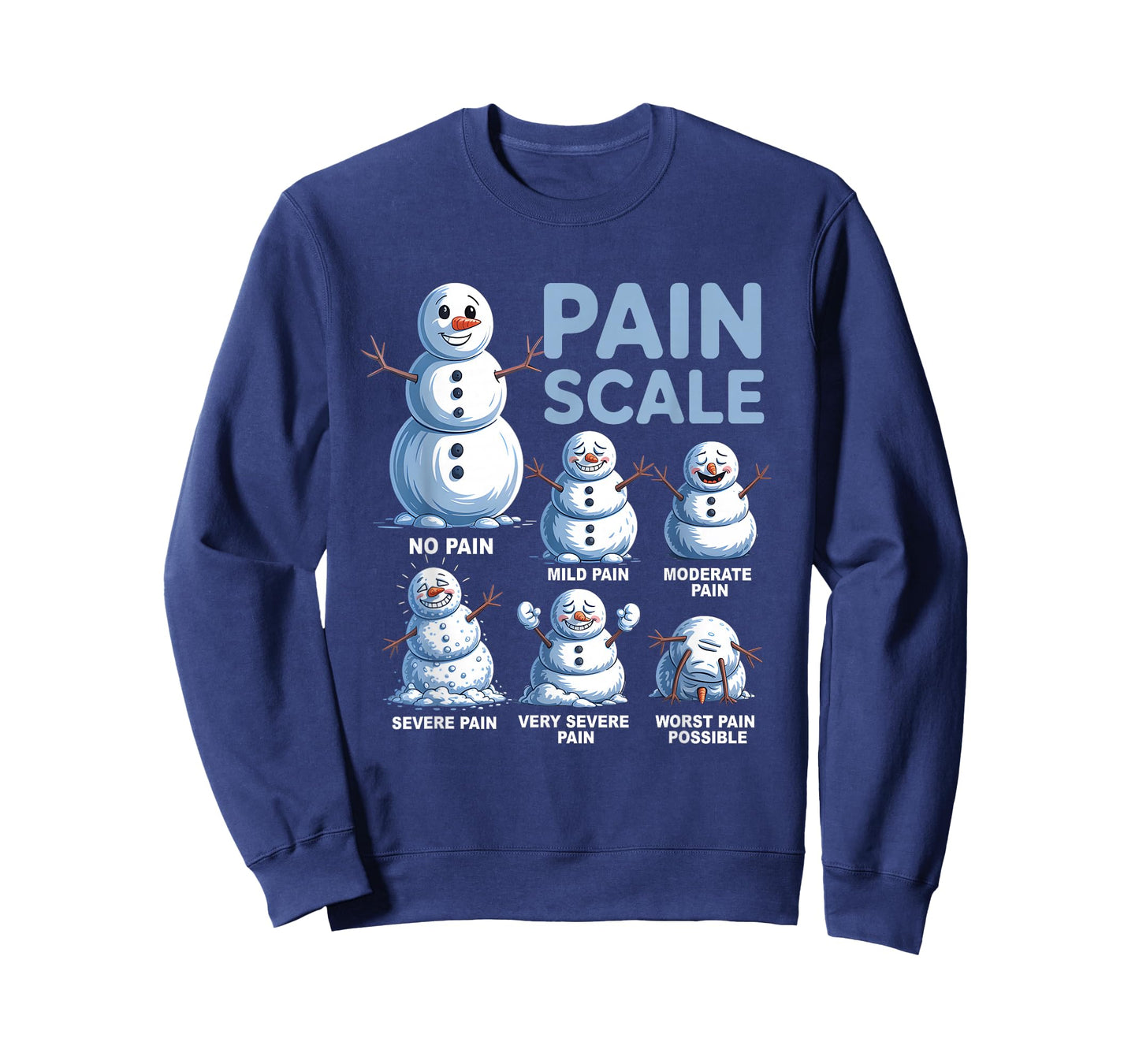 Pain Scale Snowman Funny Nurse Christmas ICU Nurse T-Shirt