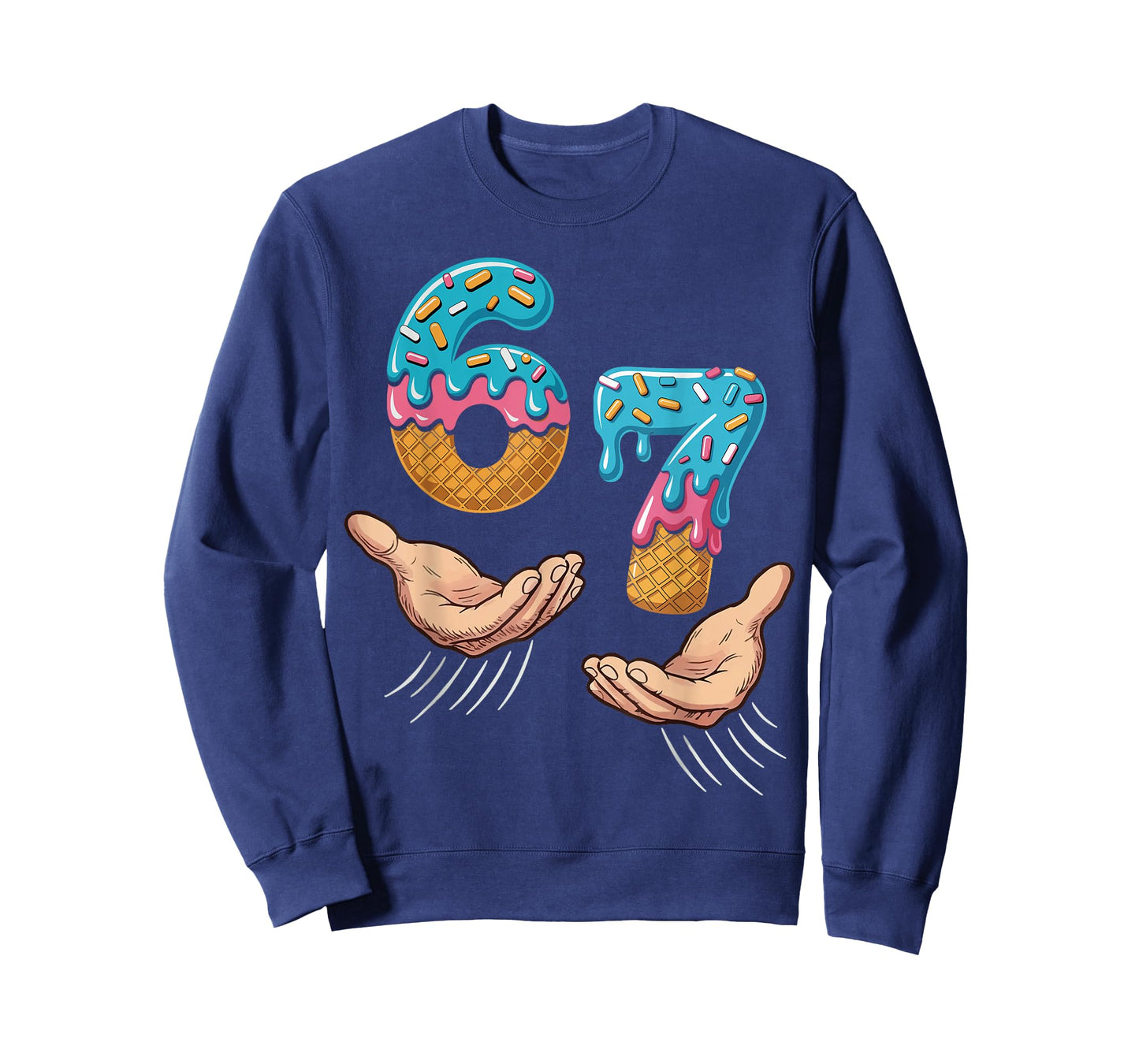 Six Seven 6 7 Ice Cream Hands Meme Graphic for Kids T-Shirt